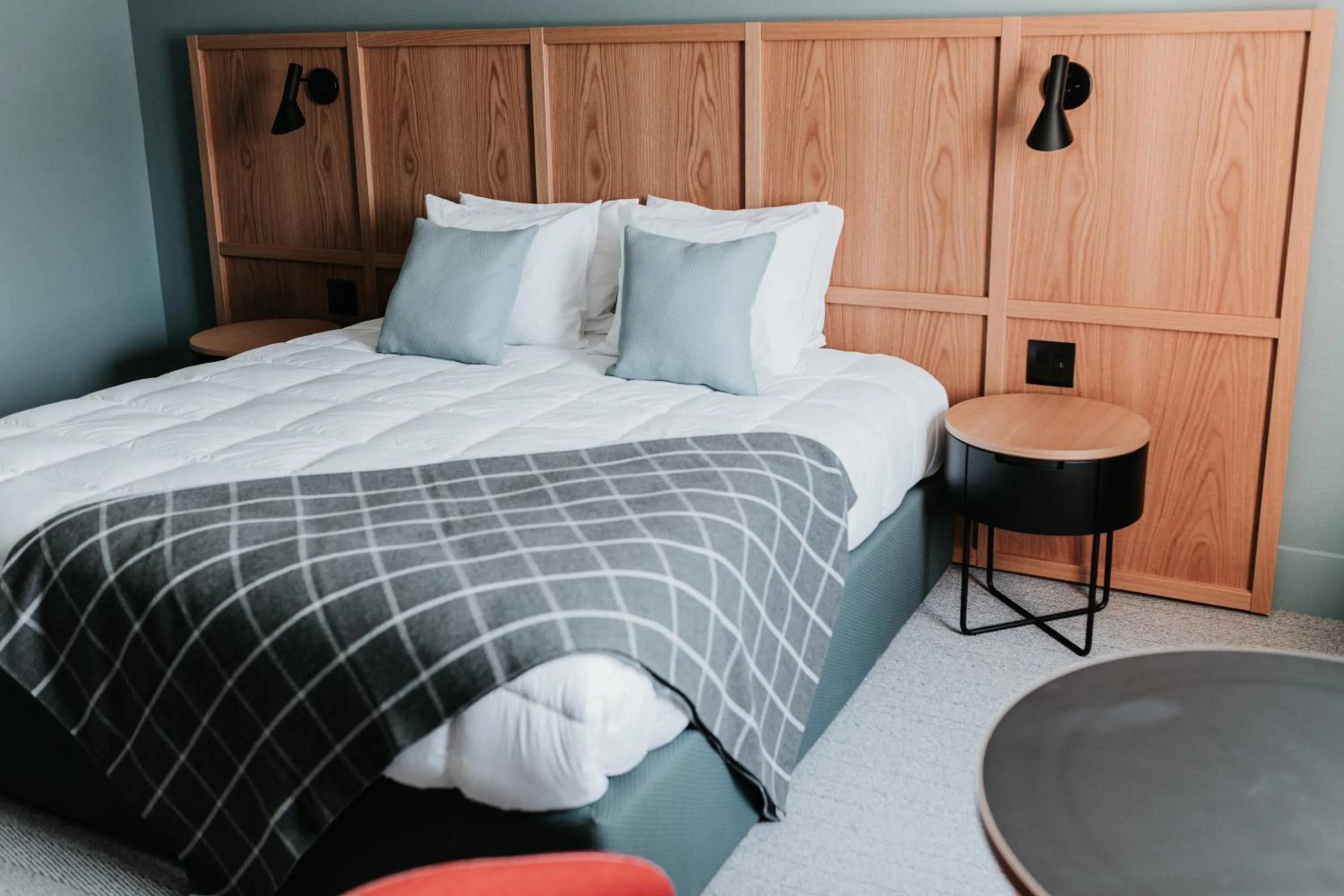 Bed in Haworth Hotel at Hope College