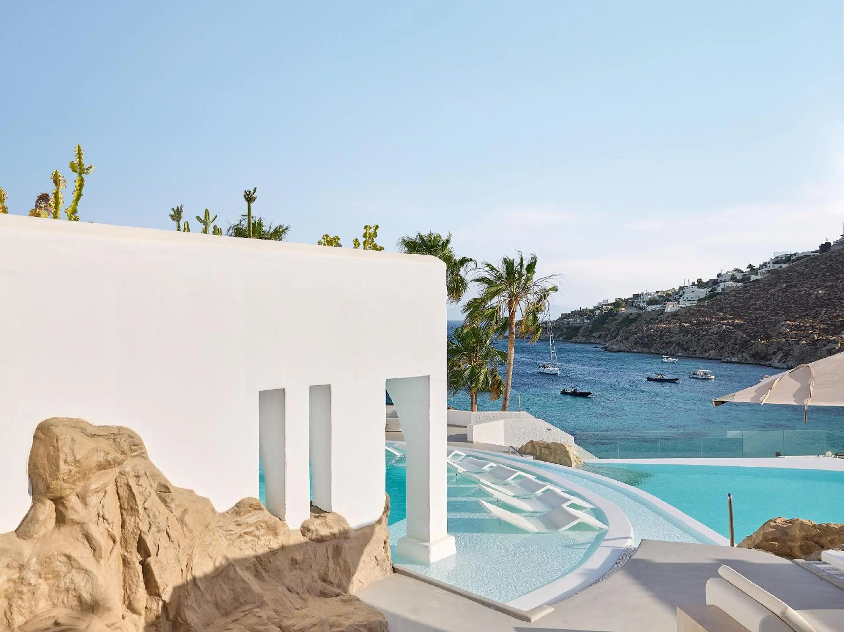 Pool view in Mykonos Blu, A Grecotel Resort to Live