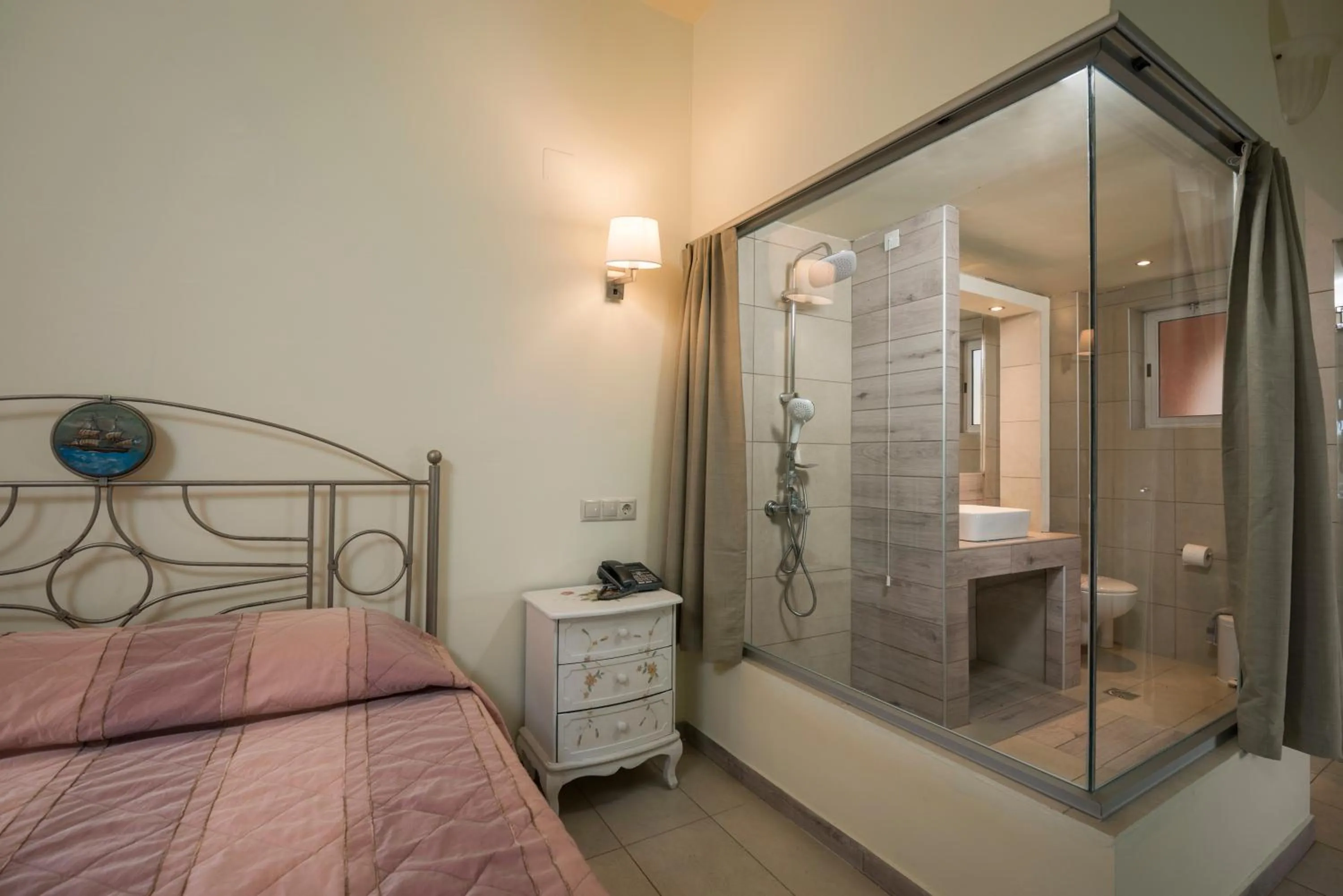 Bathroom, Bed in Orpheas Resort Hotel (Adults Only)