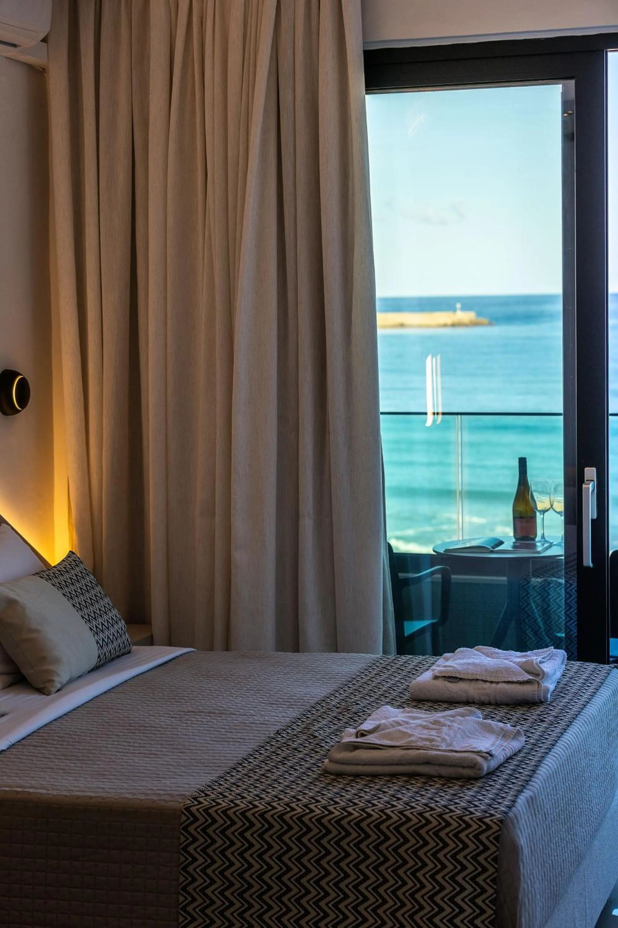 Bed in Poseidon Hotel