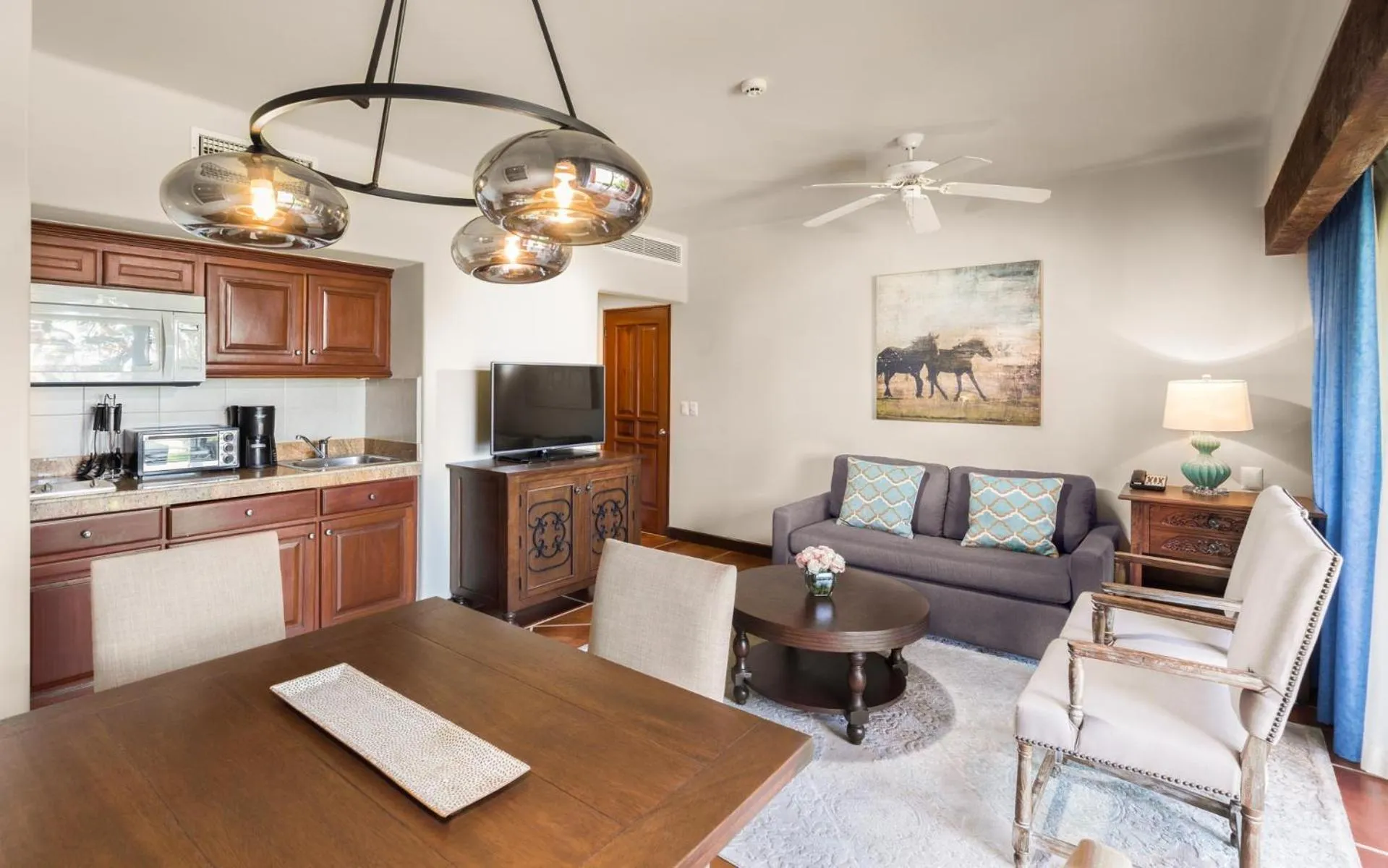 Living room in The Club at Hacienda del Mar