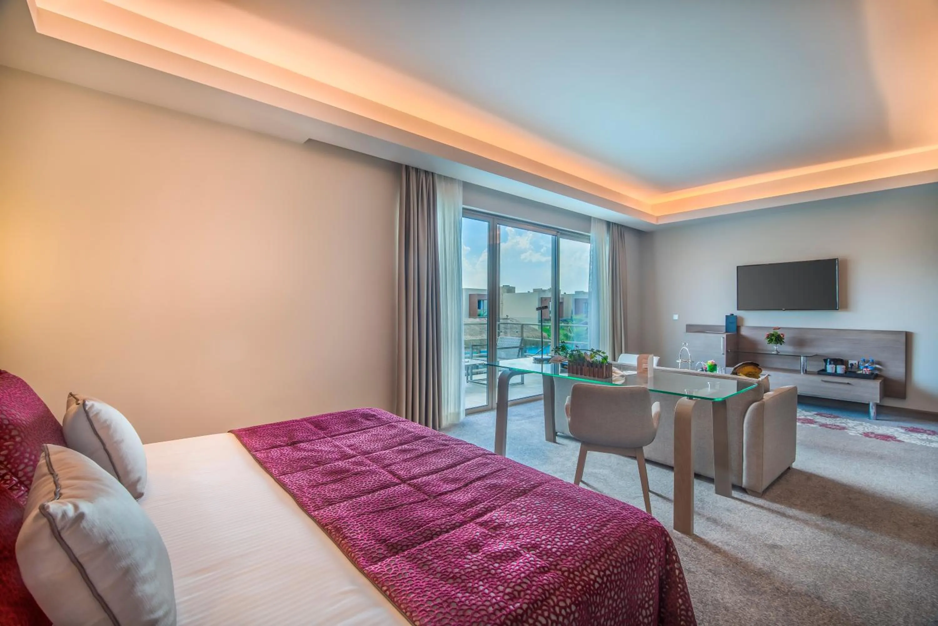 View (from property/room), Bed in Concorde Luxury Resort & Casino