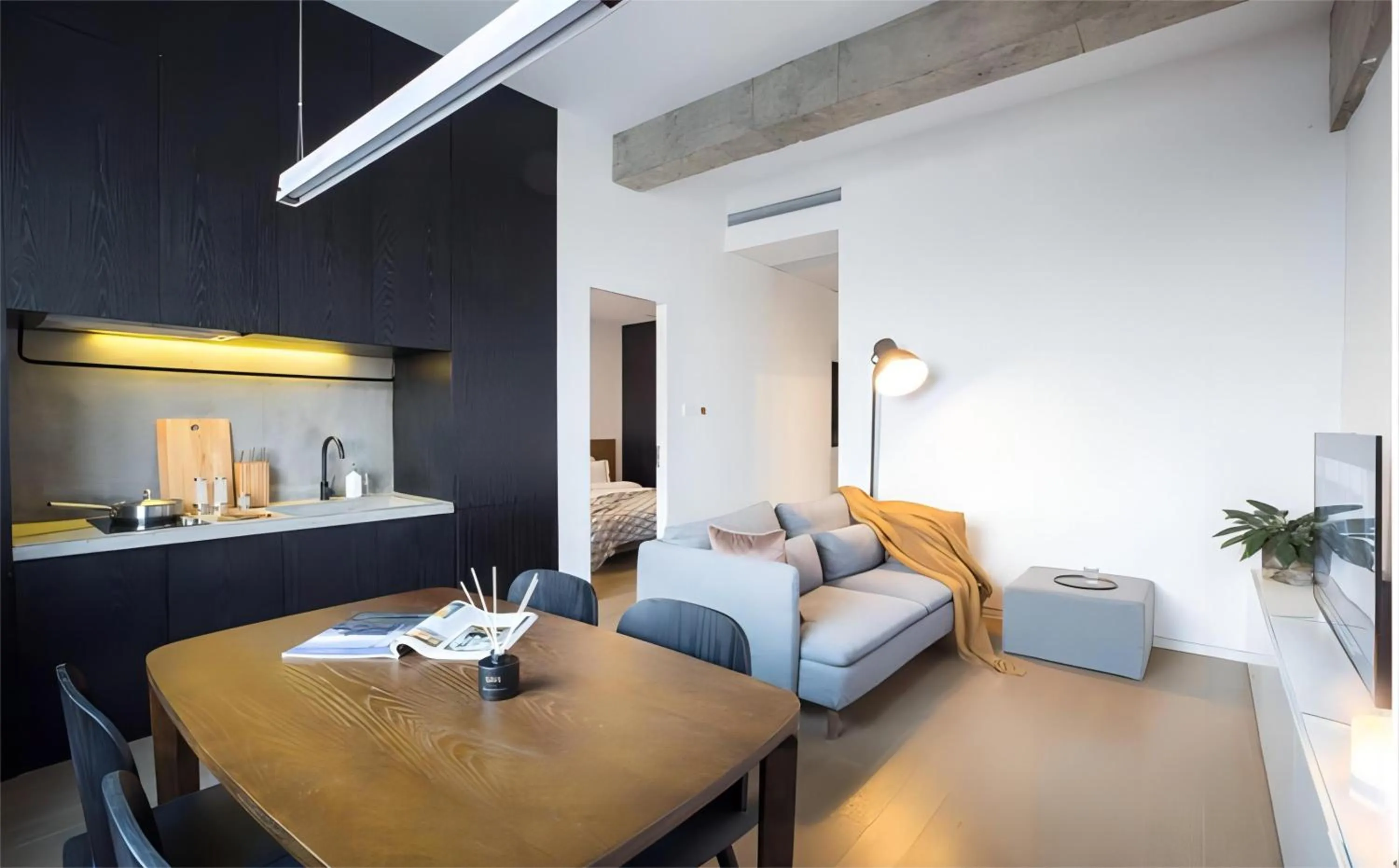 Living room in base-PUSAN Serviced Apartment -Shanghai New International Expo Centre