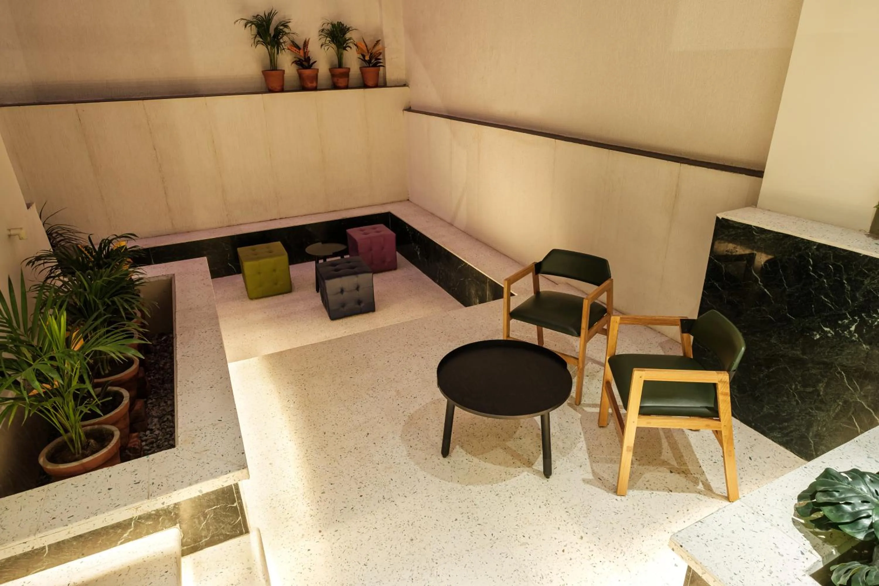 Seating area in Indie Stays Jaipur