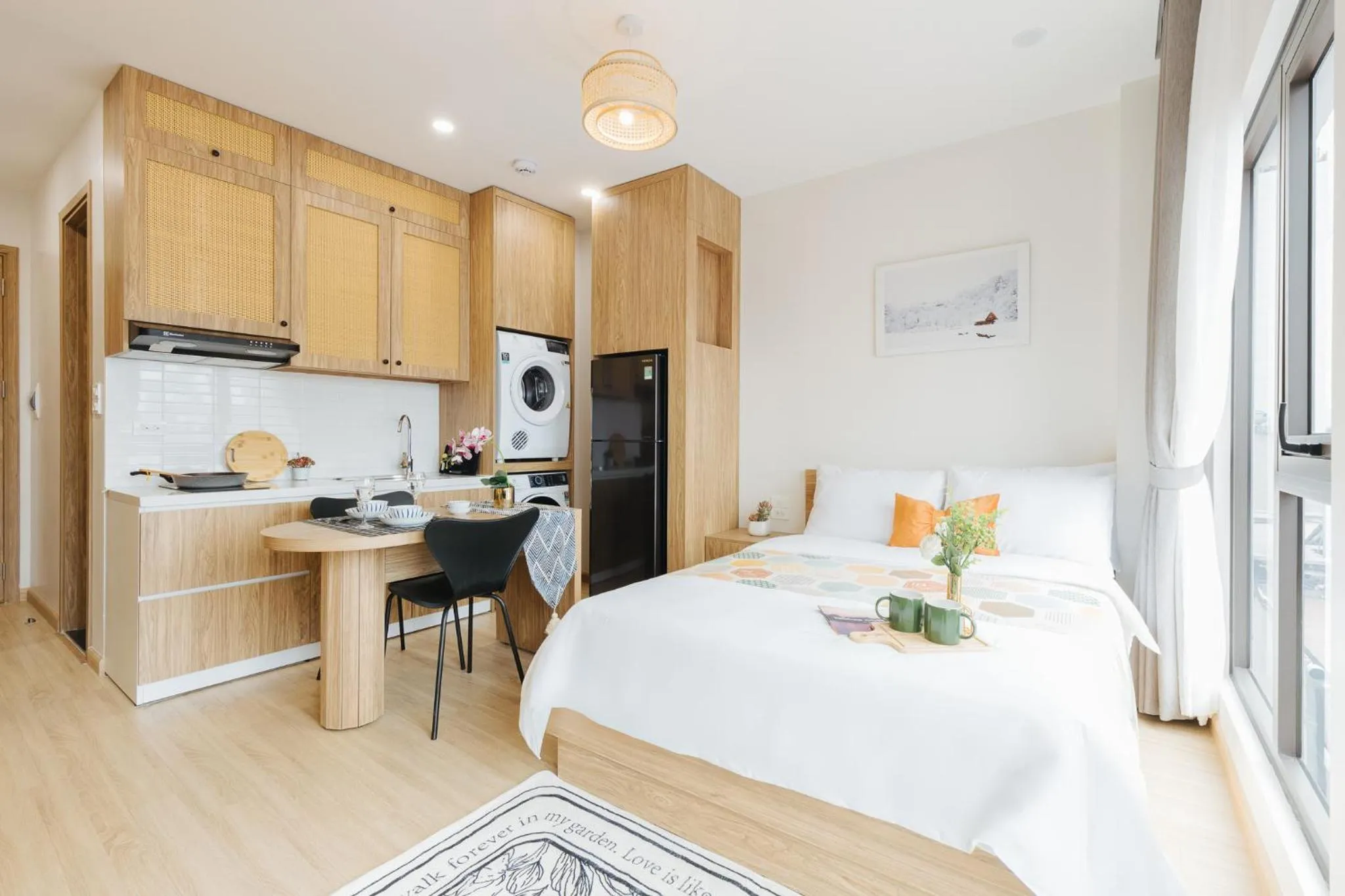 kitchen, Bed in Myrcella Urban Studio