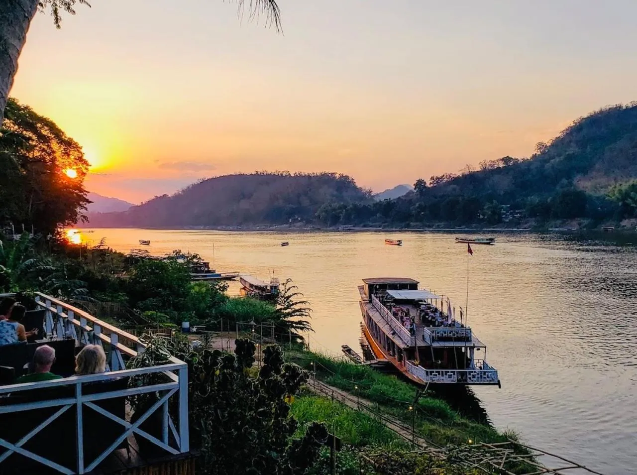 Sunset in Villa Alounsavath Mekong Riverside