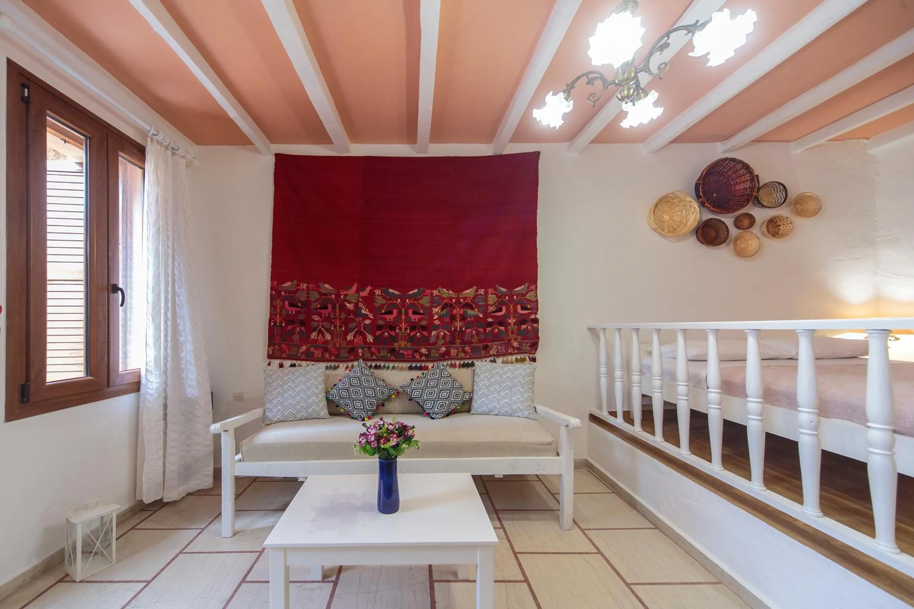 Seating area in KasteliSuites