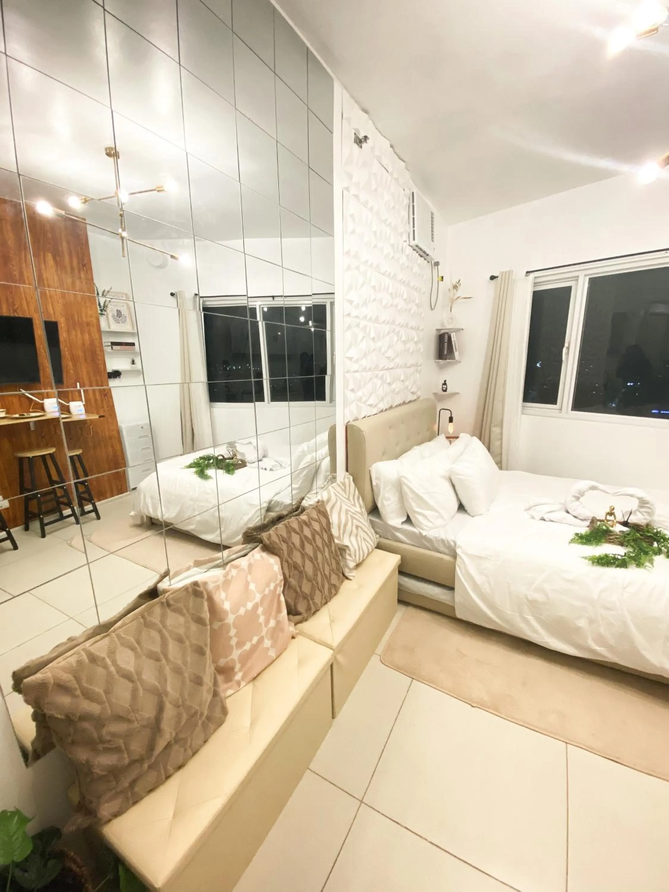 Bed in Fully furnished condo in Quezon City