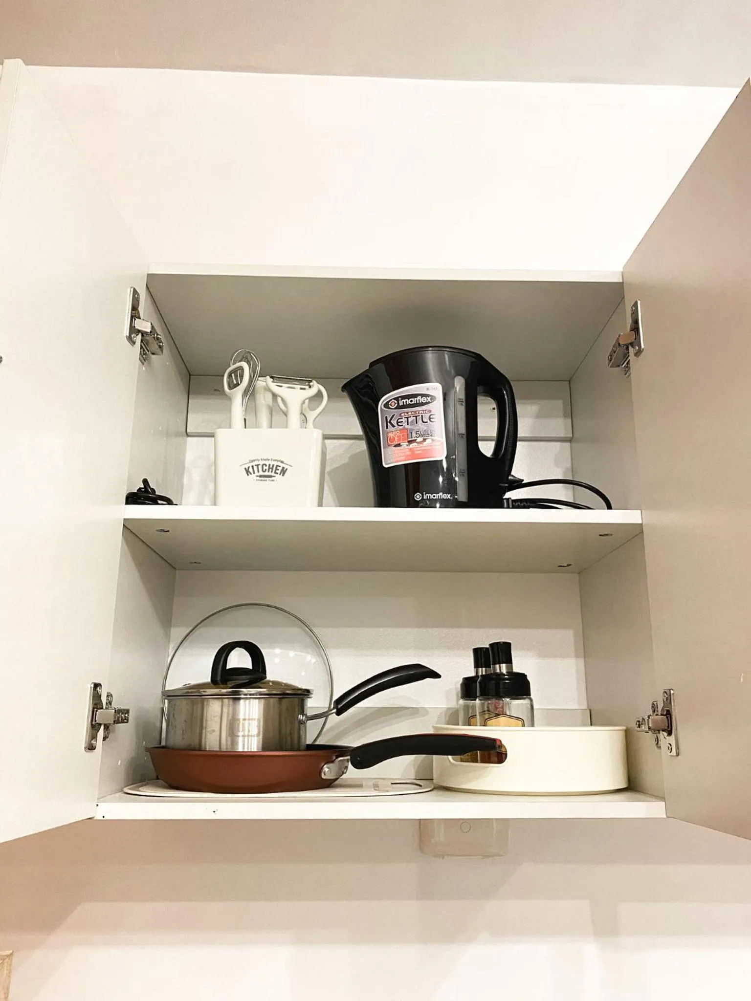 Kitchen or kitchenette in Fully furnished condo in Quezon City