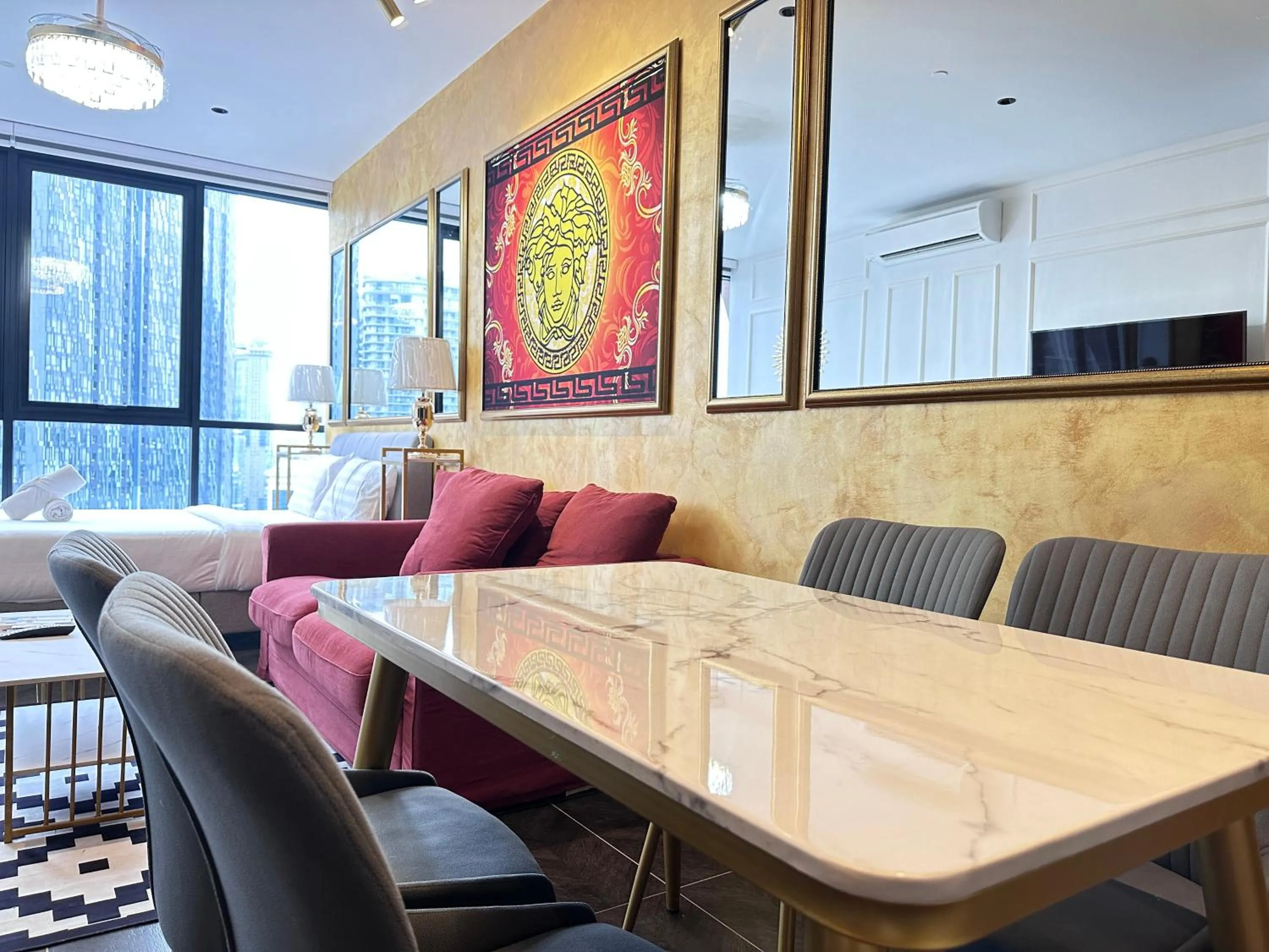 Living room in Scarletz Suites KLCC Twin Tower by Purple Orchid