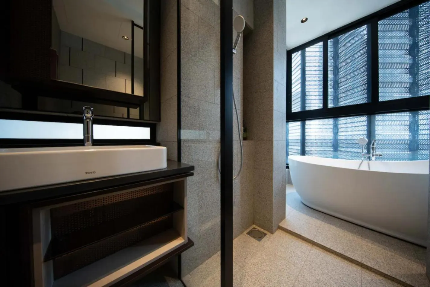 Bathroom in Scarletz Suites KLCC Twin Tower by Purple Orchid