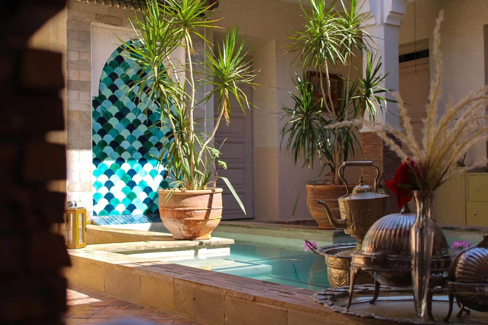 Pool view in Riad salix d'agafay