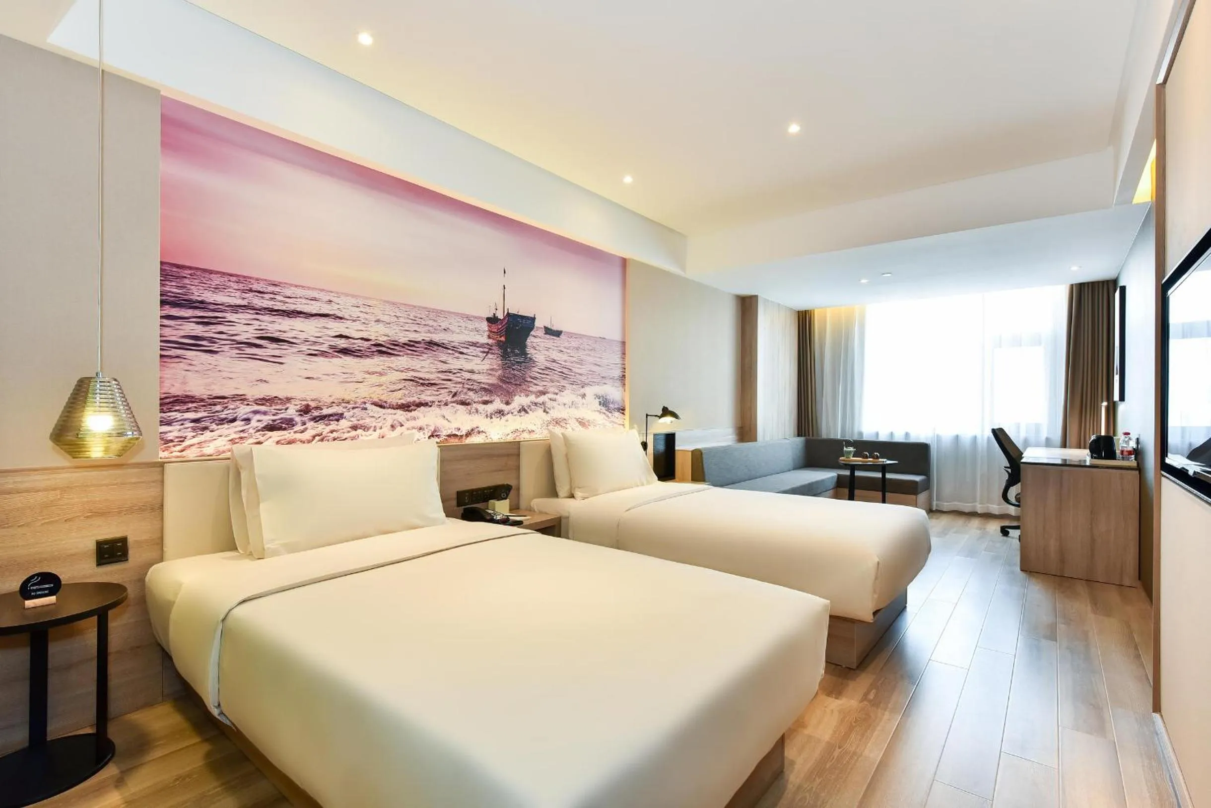 Bed in Atour Hotel Dalian Development Zone Jinma Road