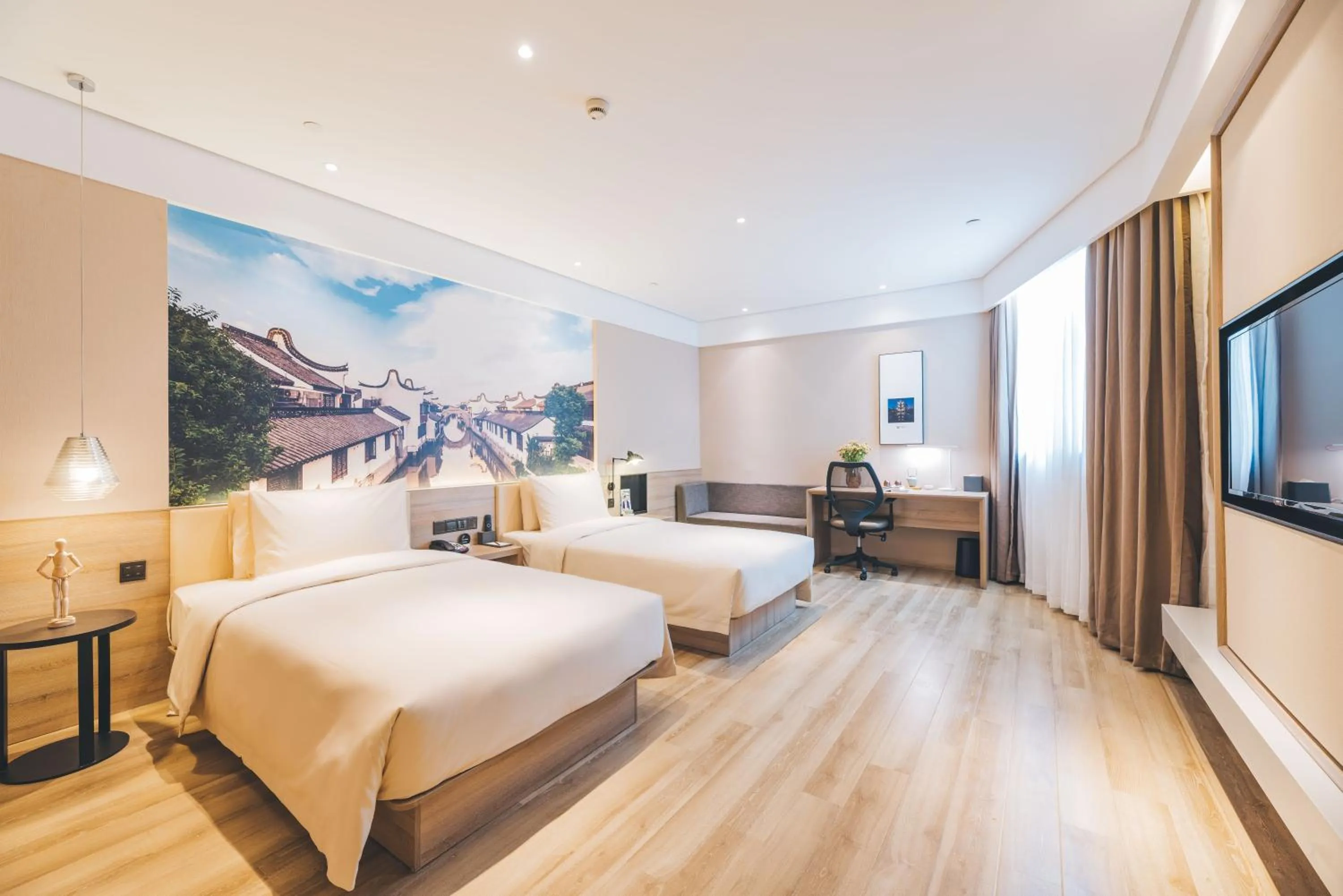 Photo of the whole room, Bed in Atour Hotel Shanghai New International Expo Center Maglev Station