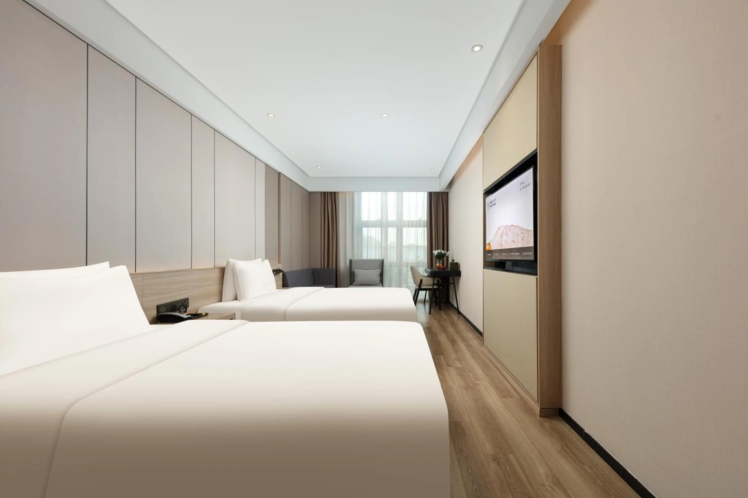Property building, Bed in Atour Hotel Shanghai Hongqiao Korea Street