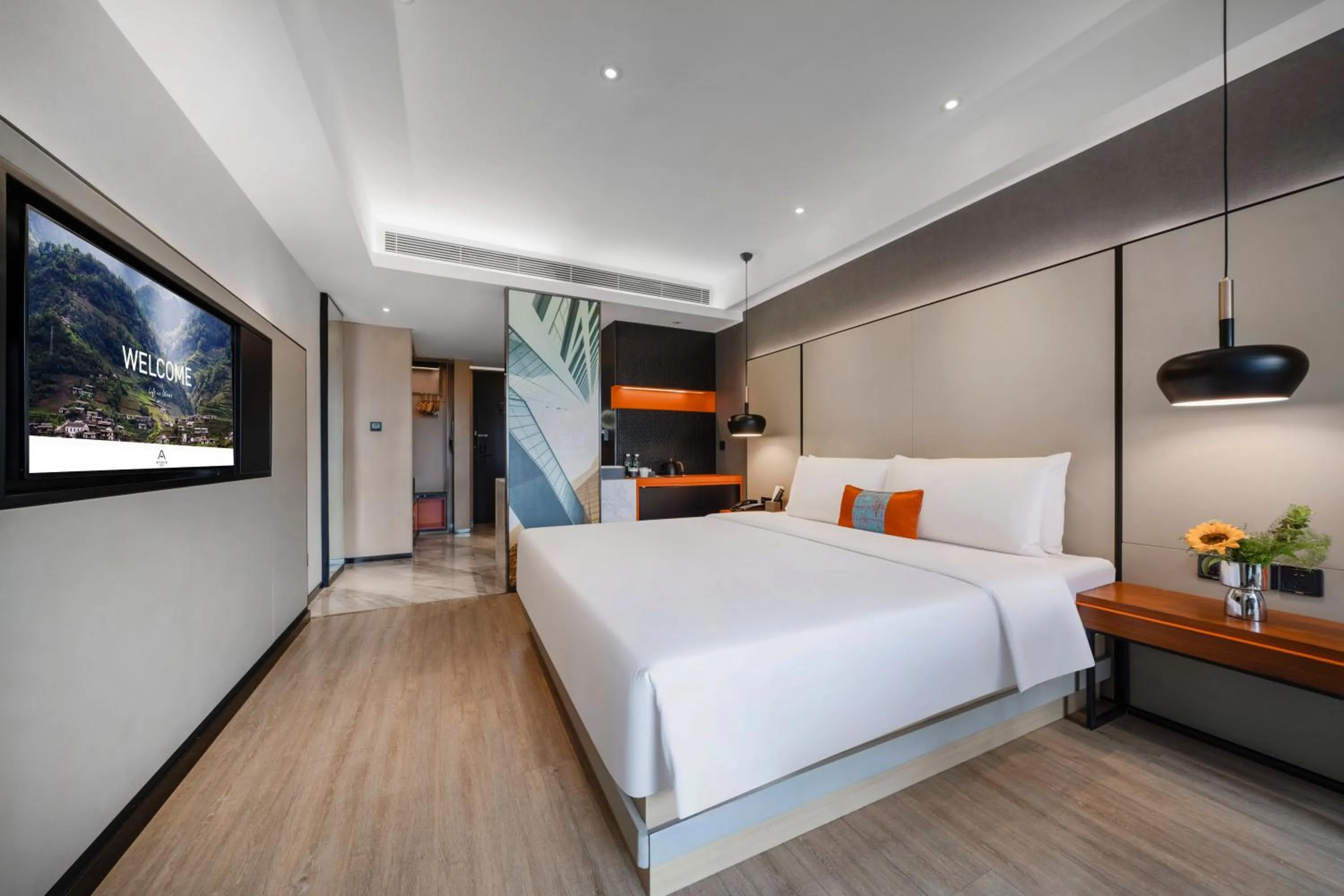 Bed in Atour S Hotel Chengdu Taikoo Li