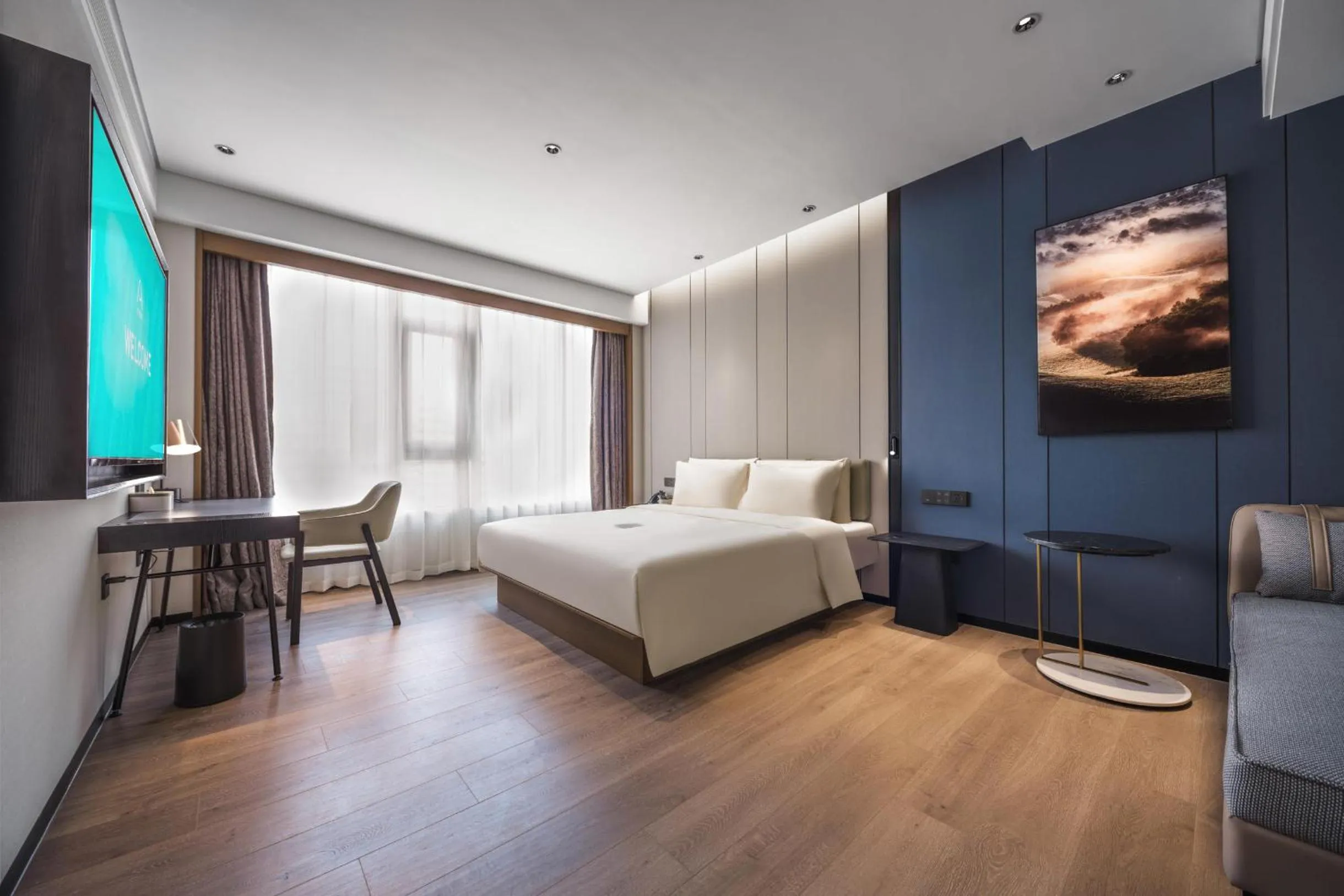 Bed in Atour Hotel Dalian Development Zone