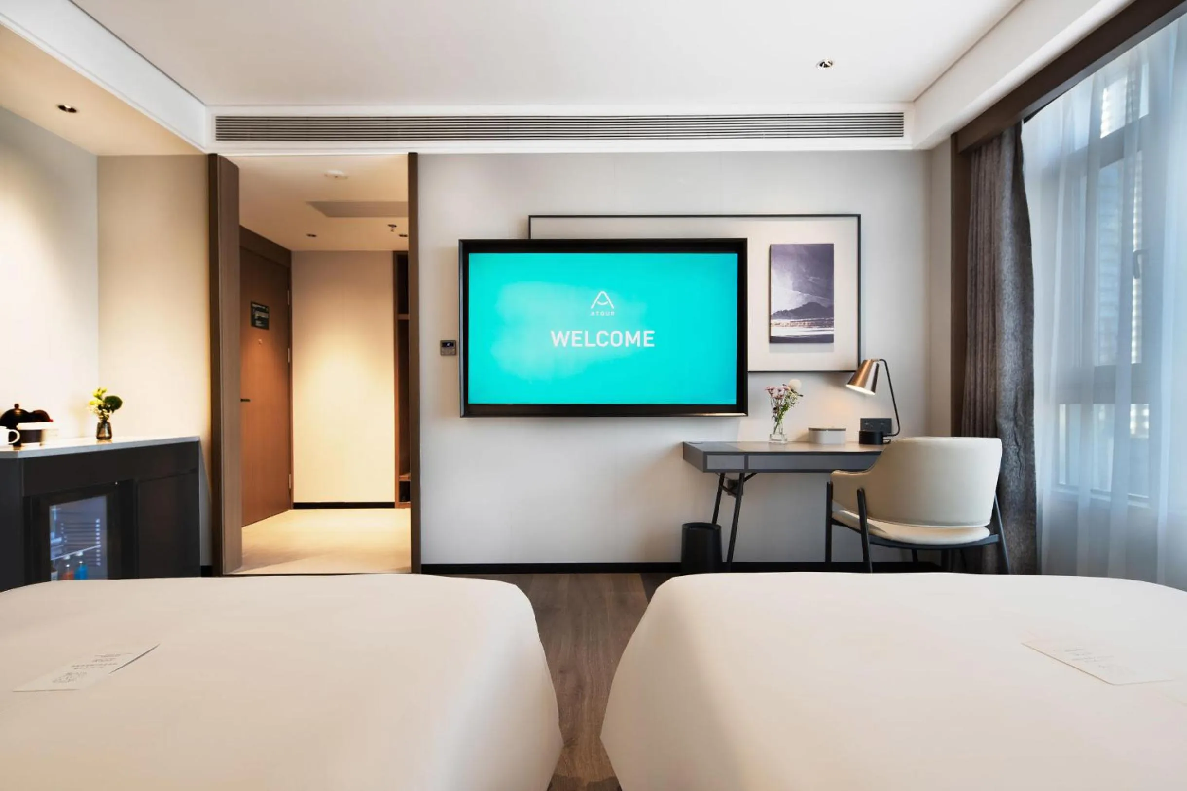 Bed in Atour Hotel Dalian Development Zone