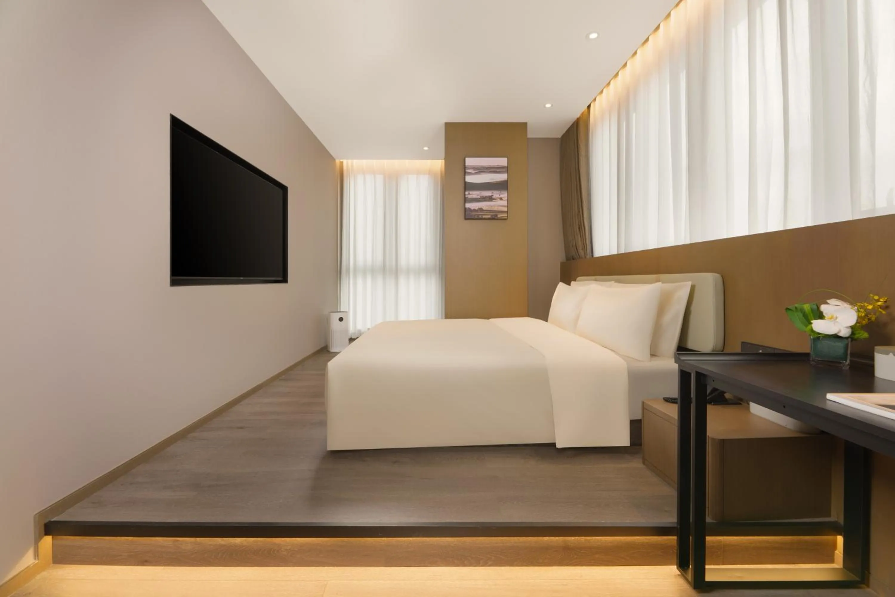 Bed in Atour Hotel Jinan West Railway Station