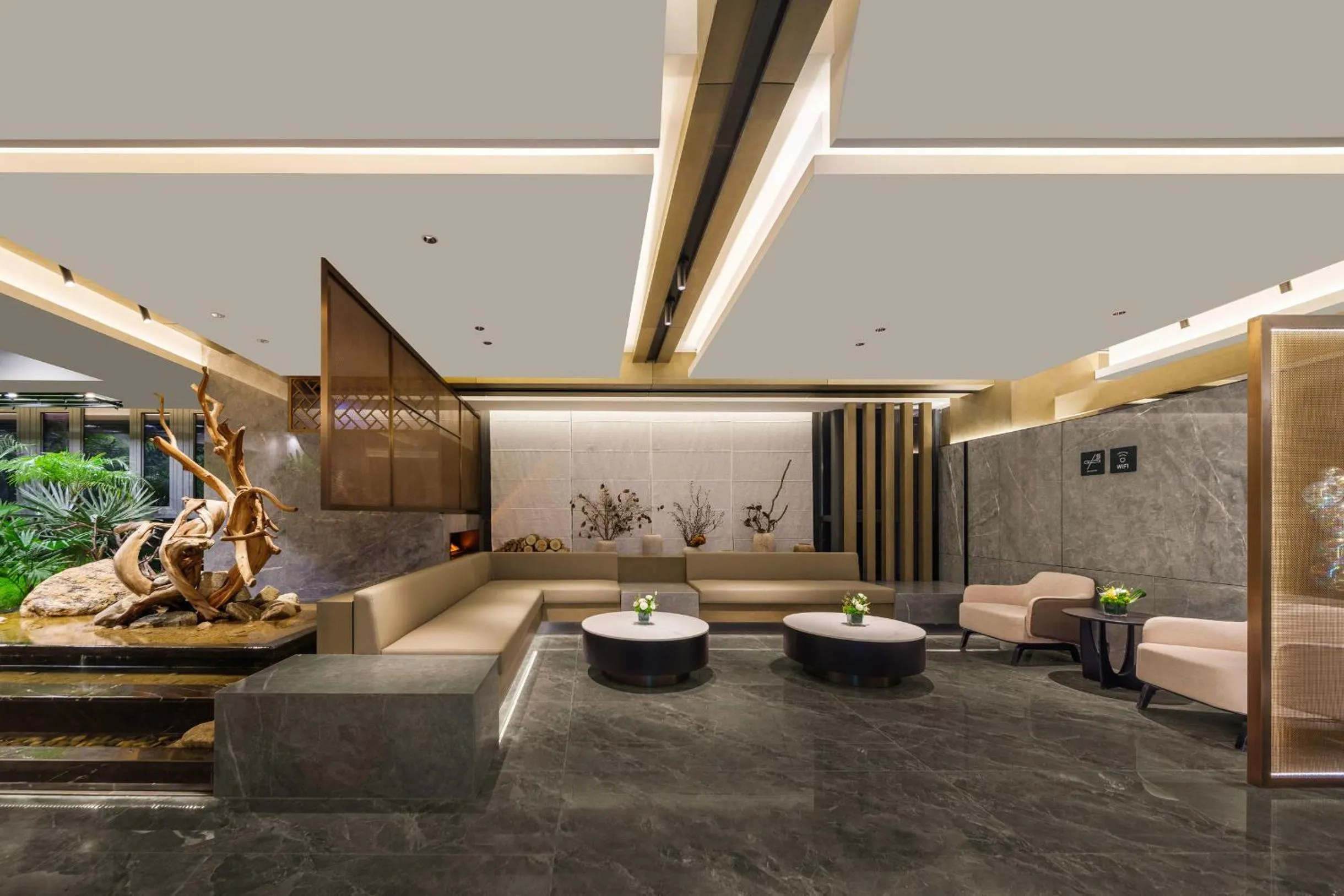 Seating area in Atour Hotel Jinan West Railway Station