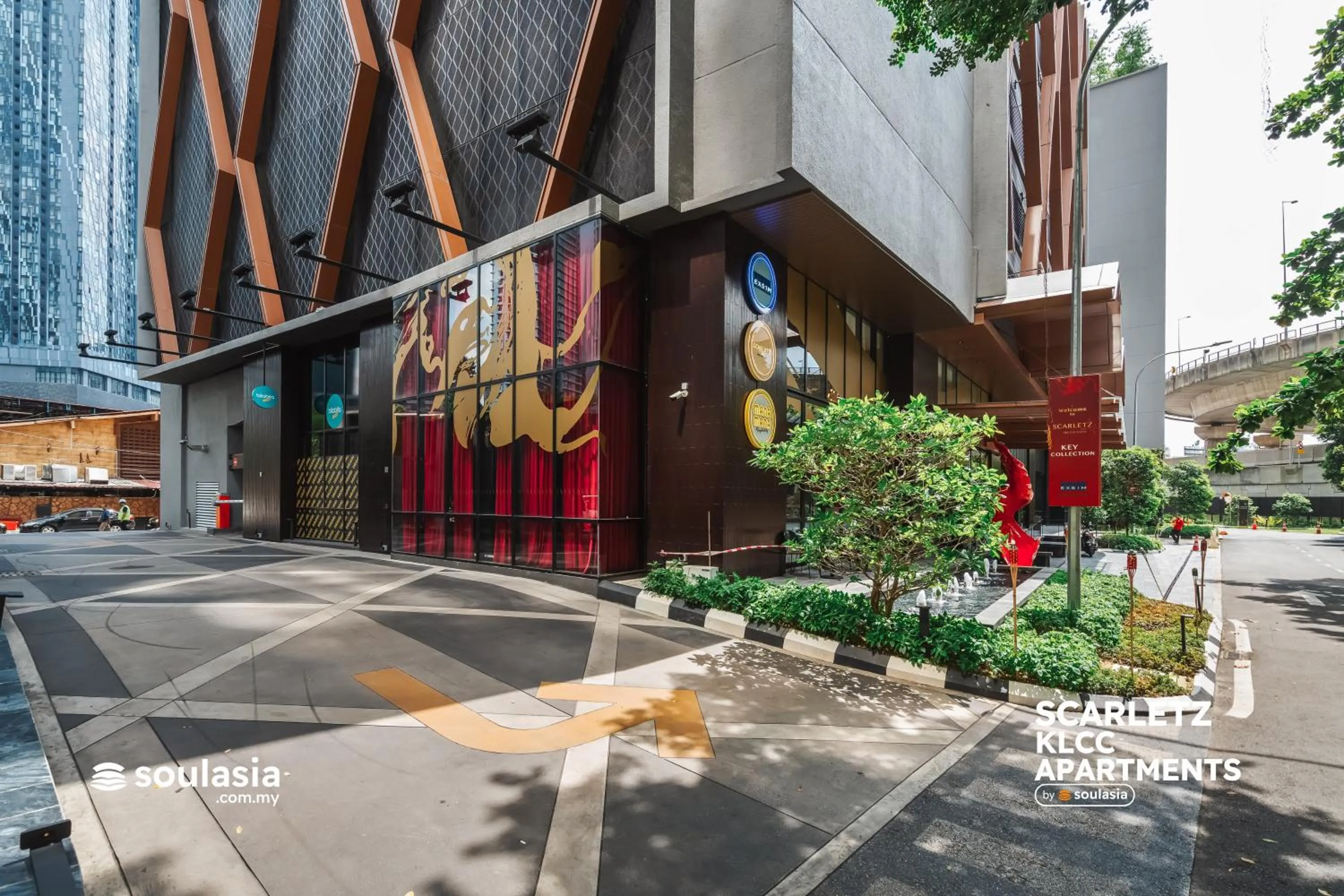 Facade/entrance in Scarletz KLCC Apartments by soulasia