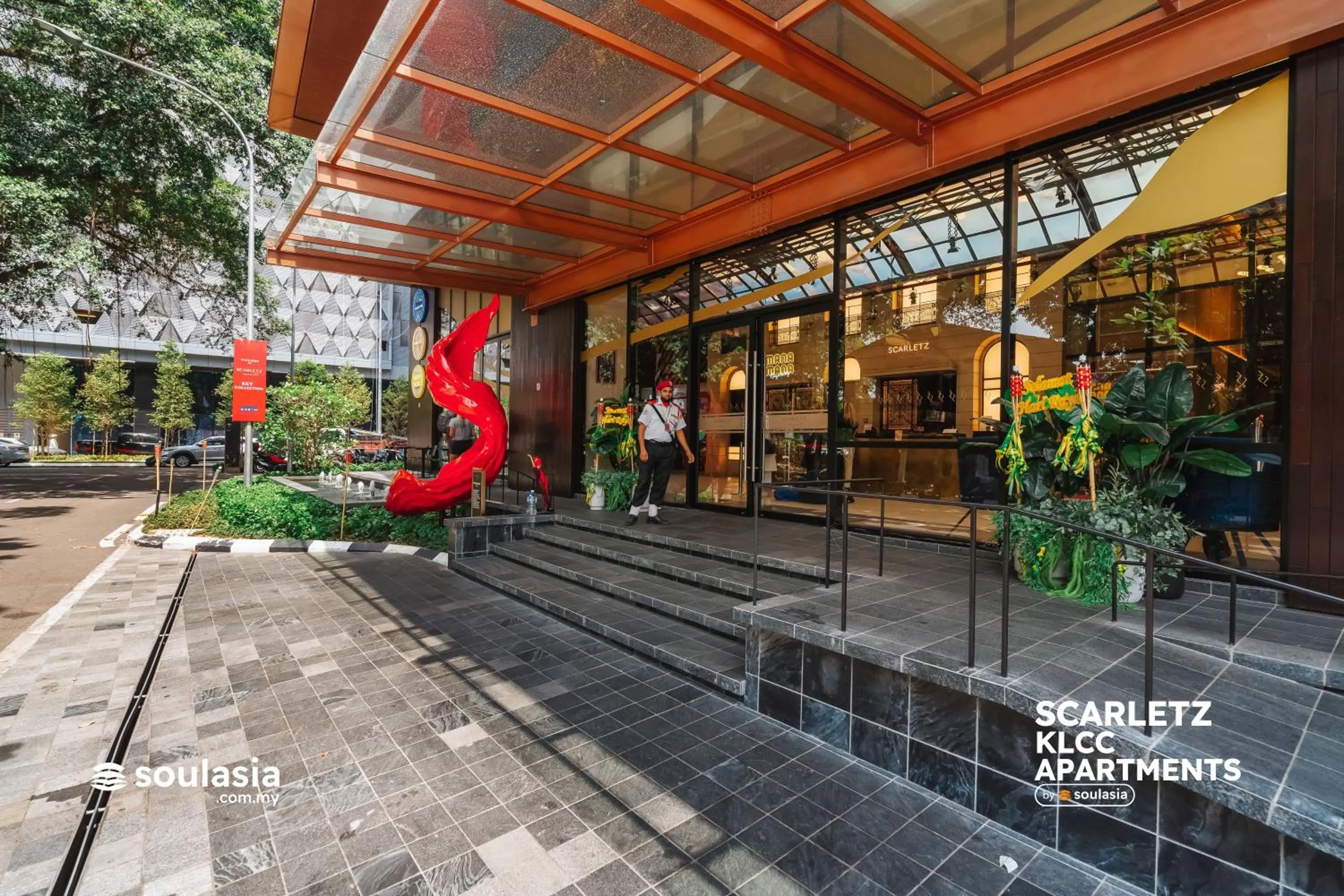 Facade/entrance in Scarletz KLCC Apartments by soulasia