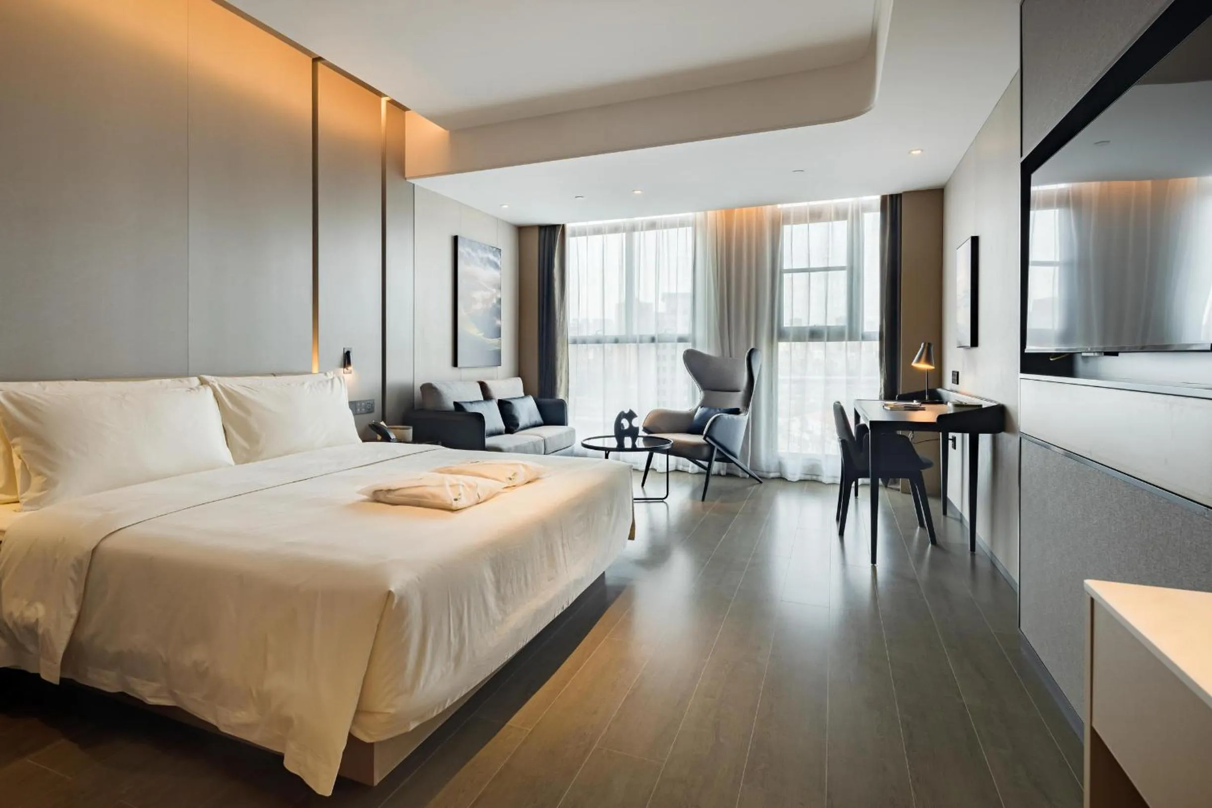 Bed in Atour Hotel Chongqing Qibo Center