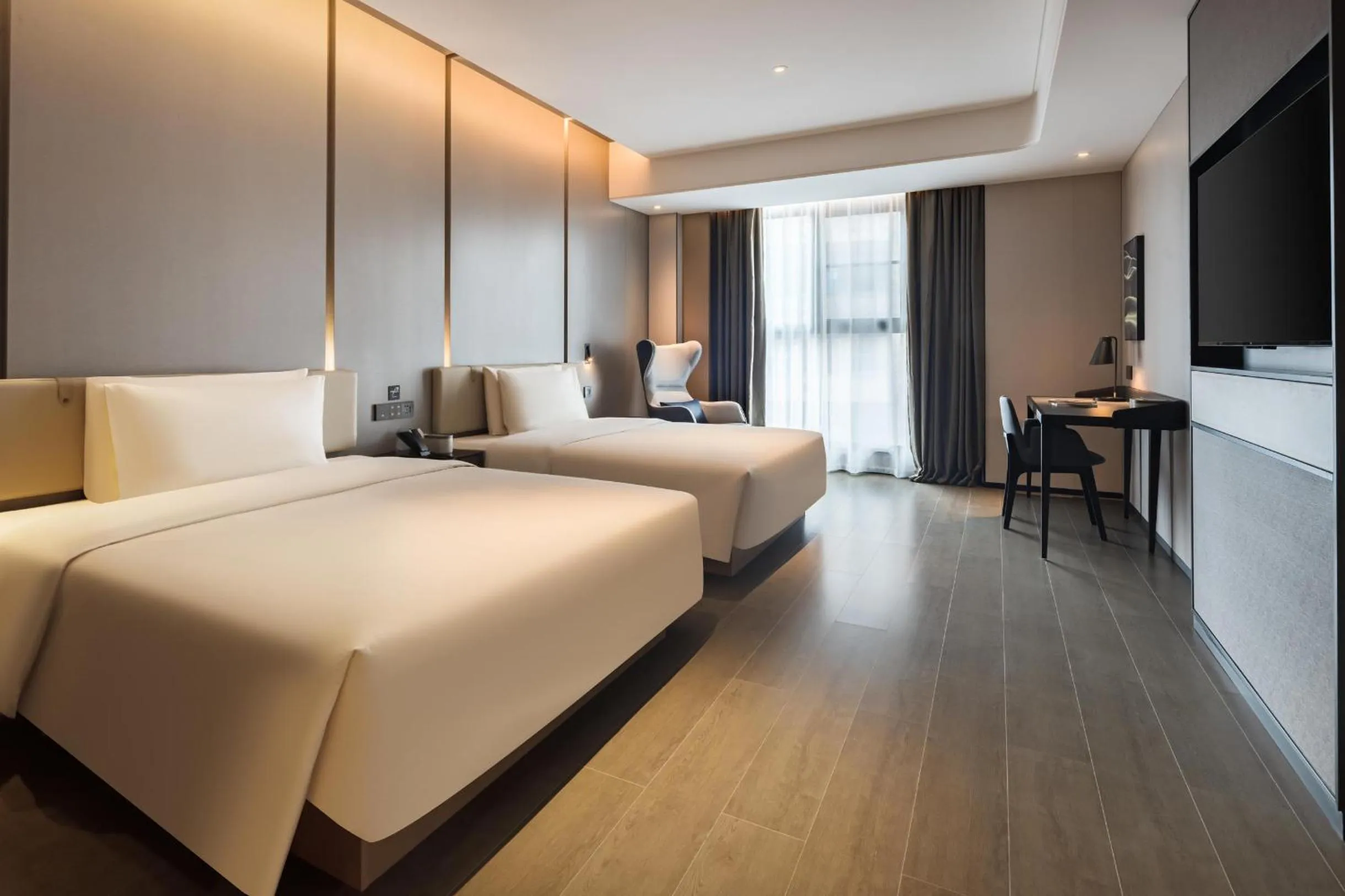 Bed in Atour Hotel Chongqing Qibo Center