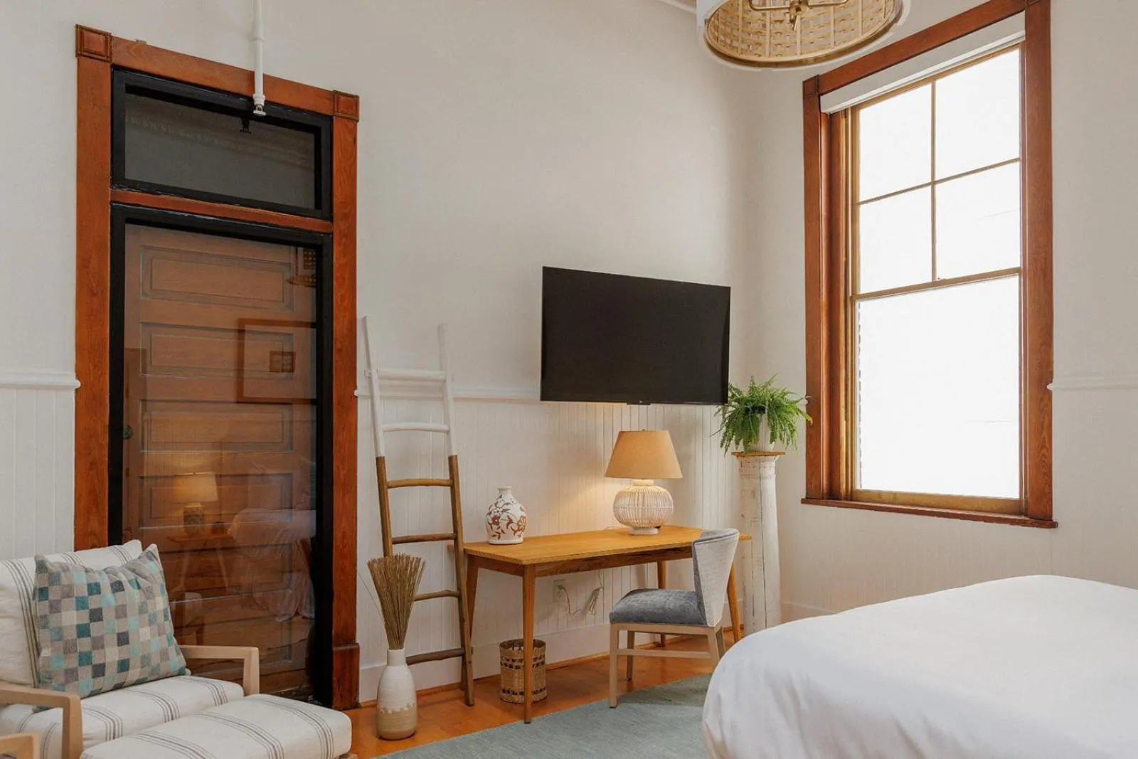 Bed in Fire Station One Boutique Hotel