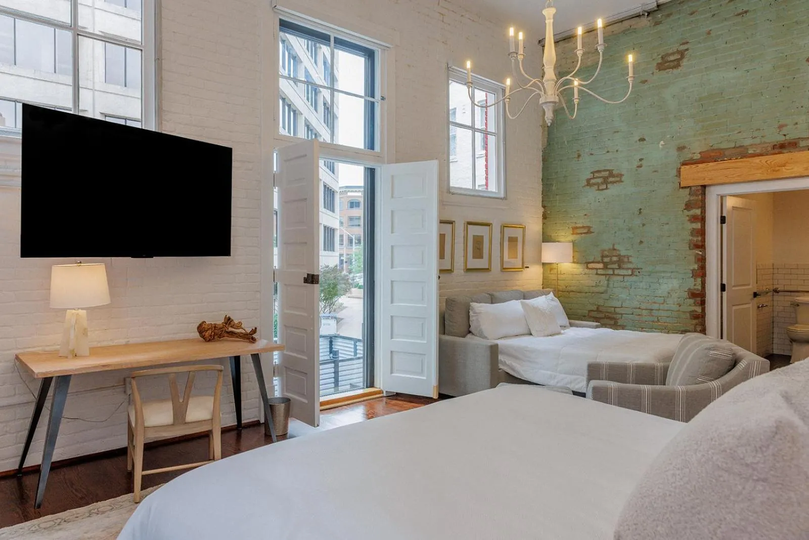 Bed in Fire Station One Boutique Hotel