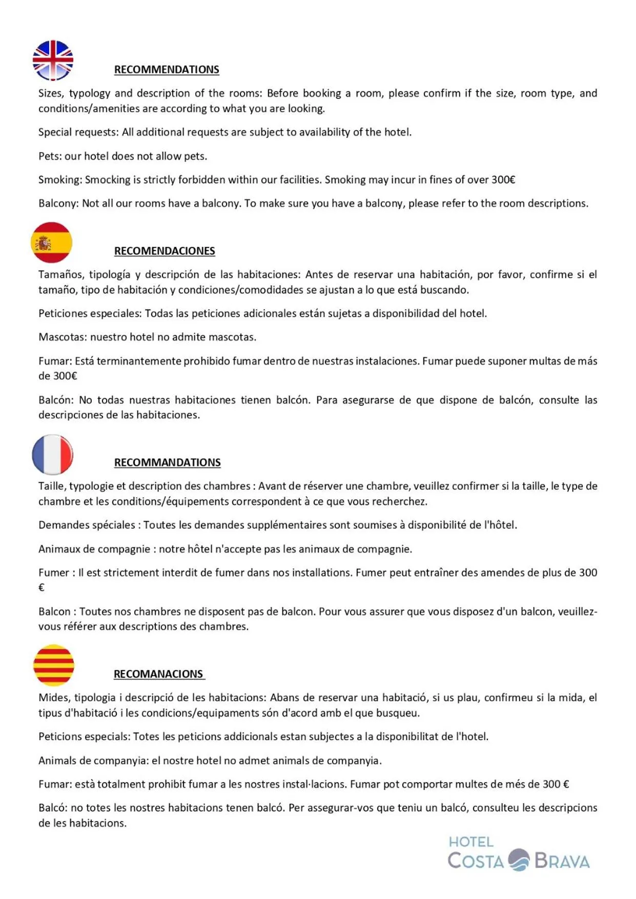 Lobby or reception in Hotel Costa Brava