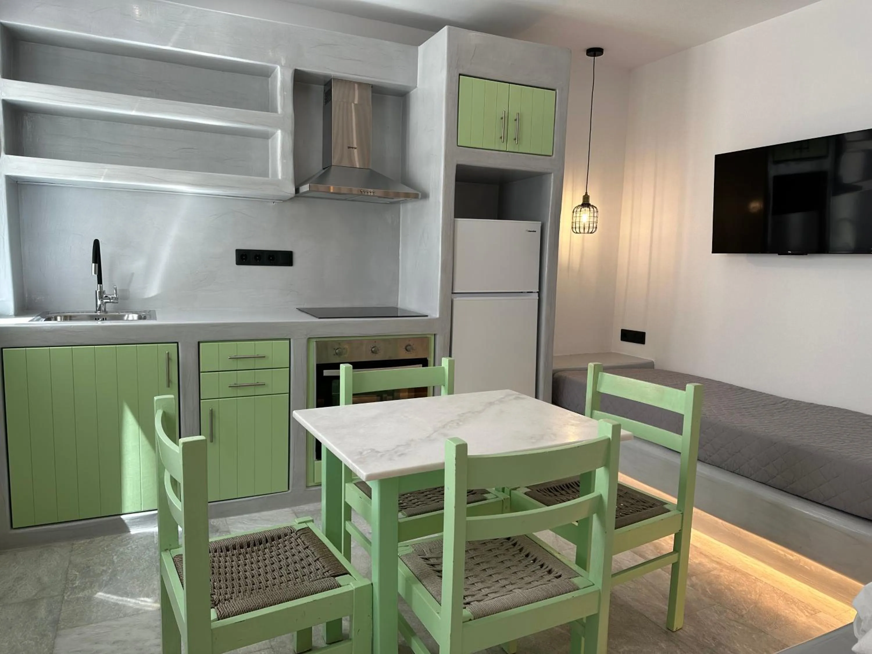Kitchen or kitchenette in Aphrodite Hotel & Apartments