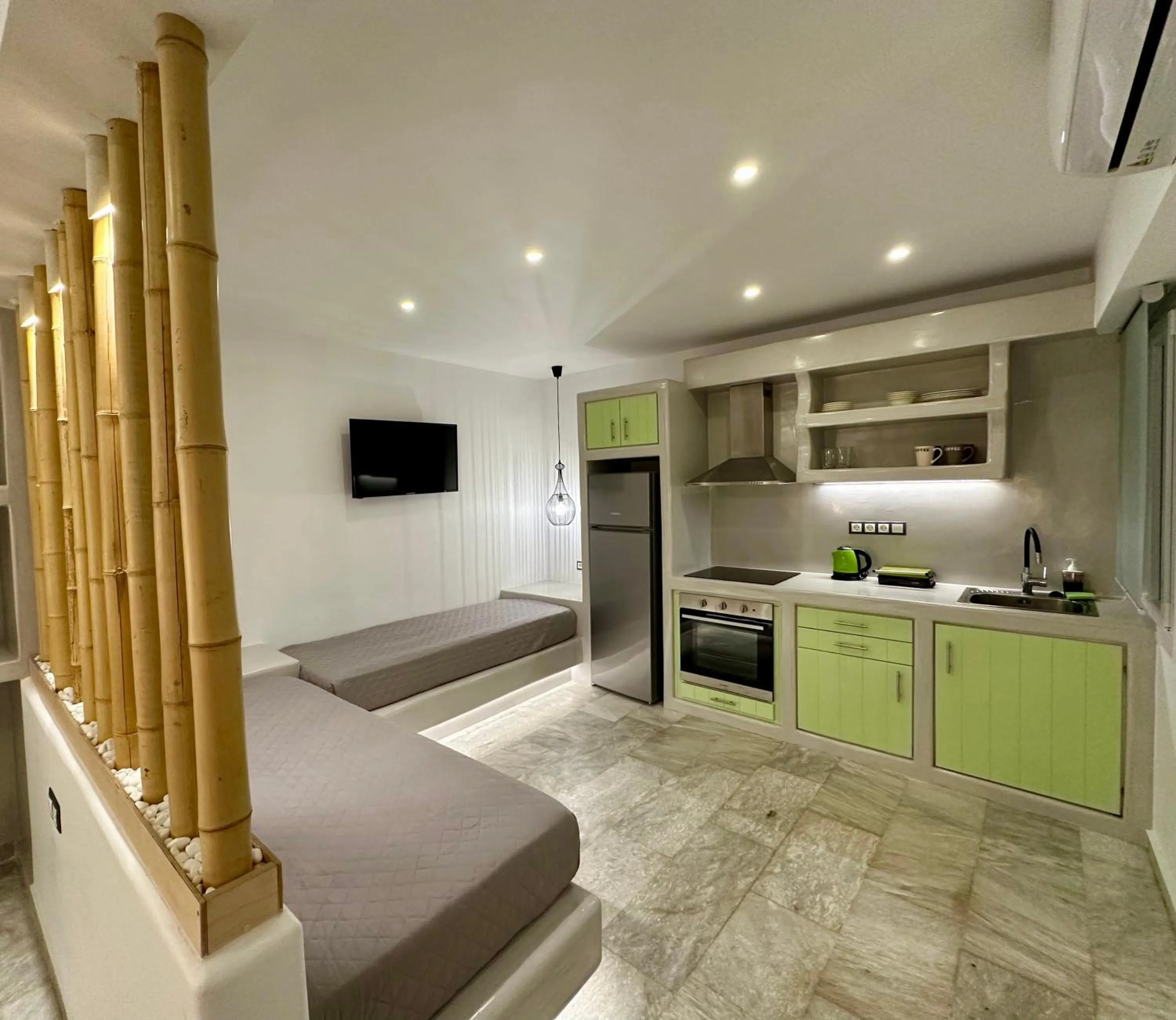 Kitchen or kitchenette in Aphrodite Hotel & Apartments