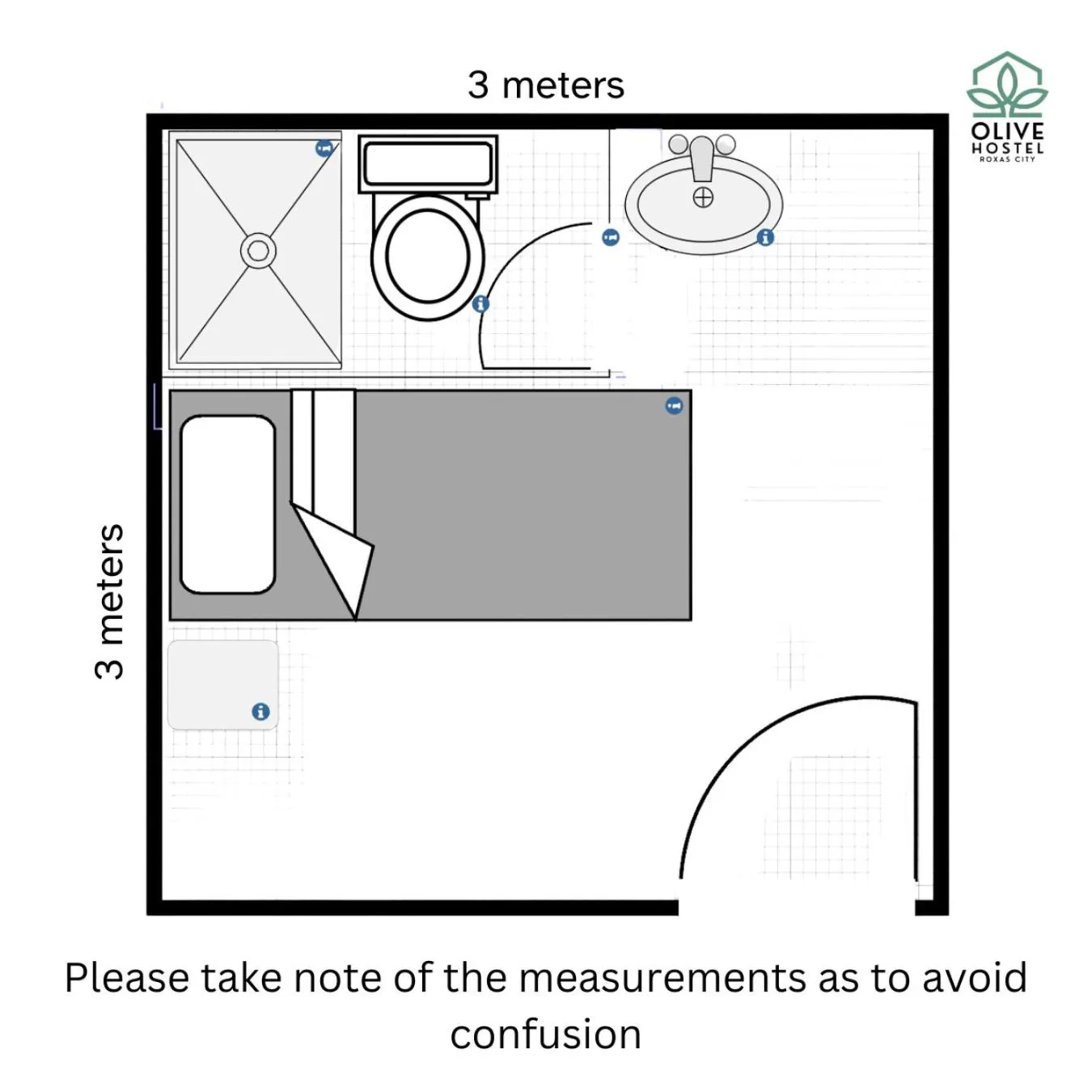 Floor plan in Olive Hostel Roxas City