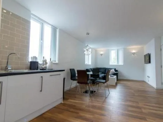 Kitchen or kitchenette in Nazarene apartments in Leeds