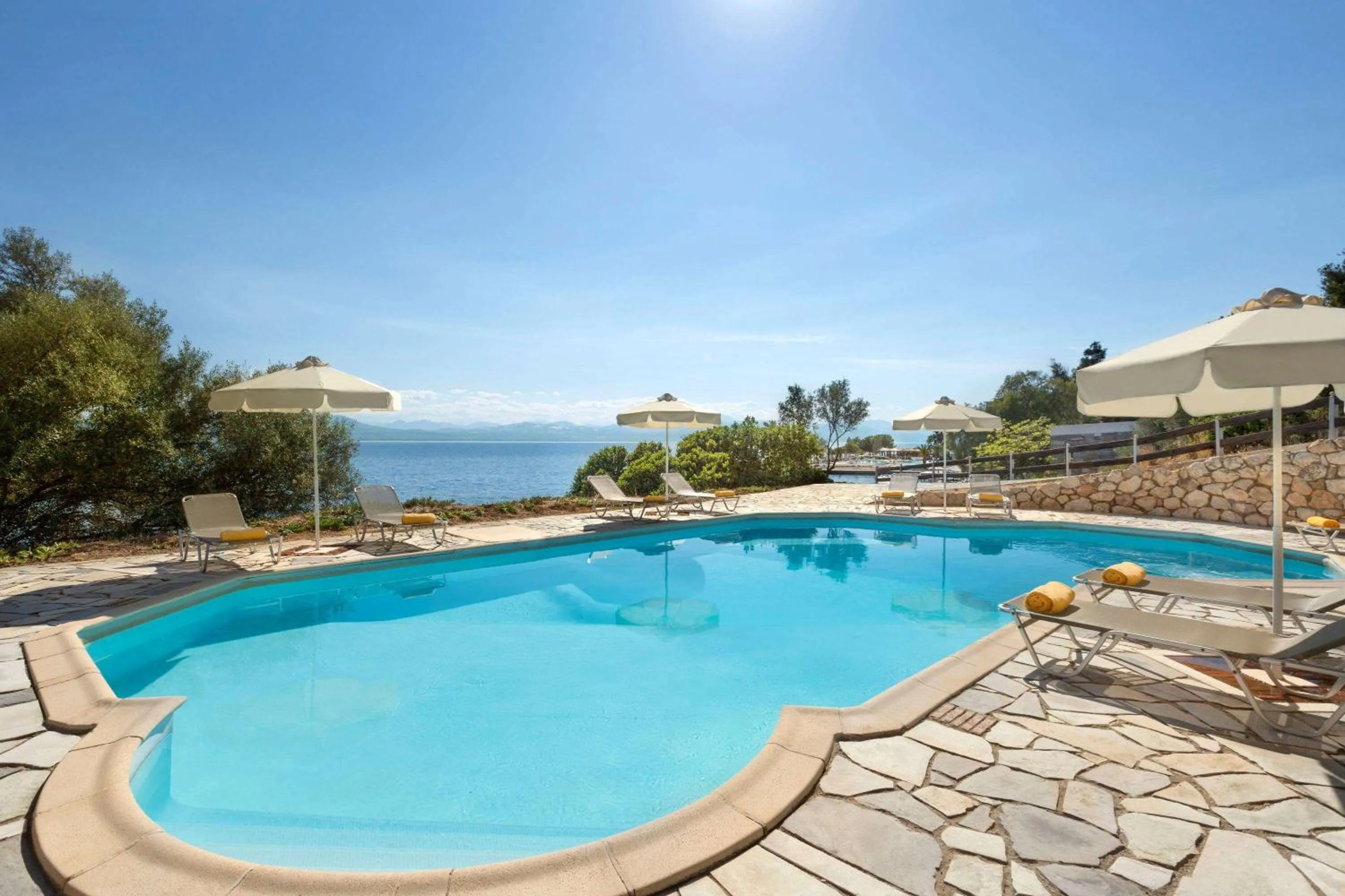 Pool view in Wyndham Loutraki Poseidon Resort