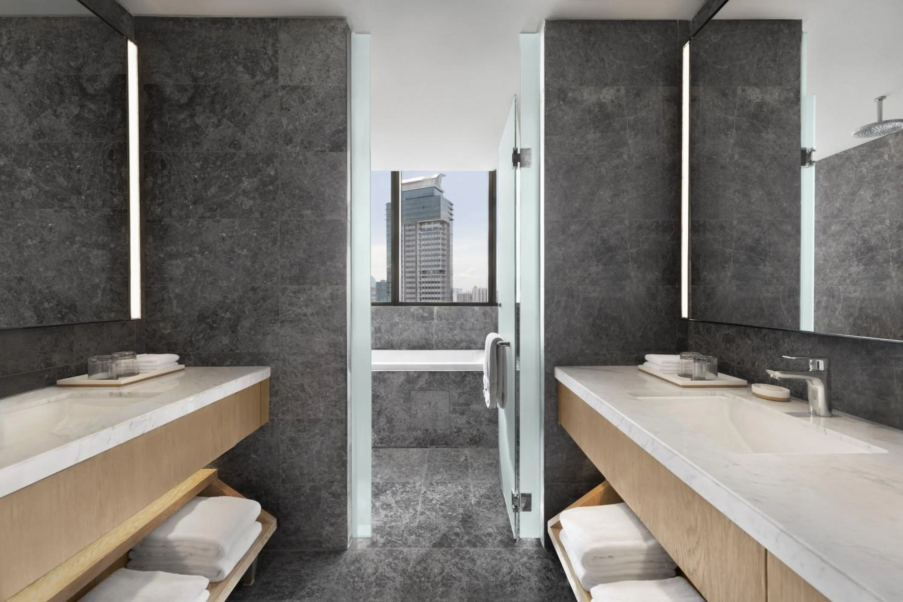 Bathroom, Bed in The Westin Manila