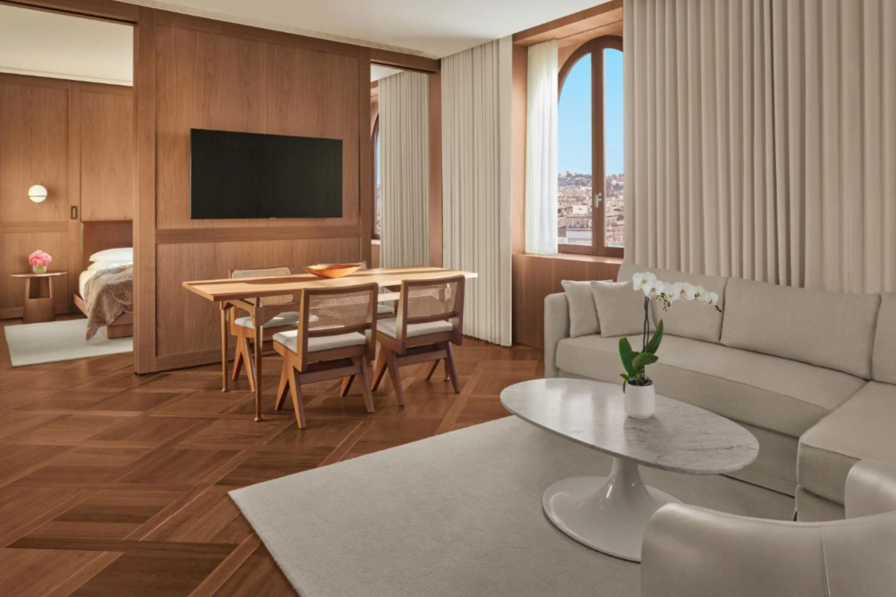 Living room in The Rome EDITION