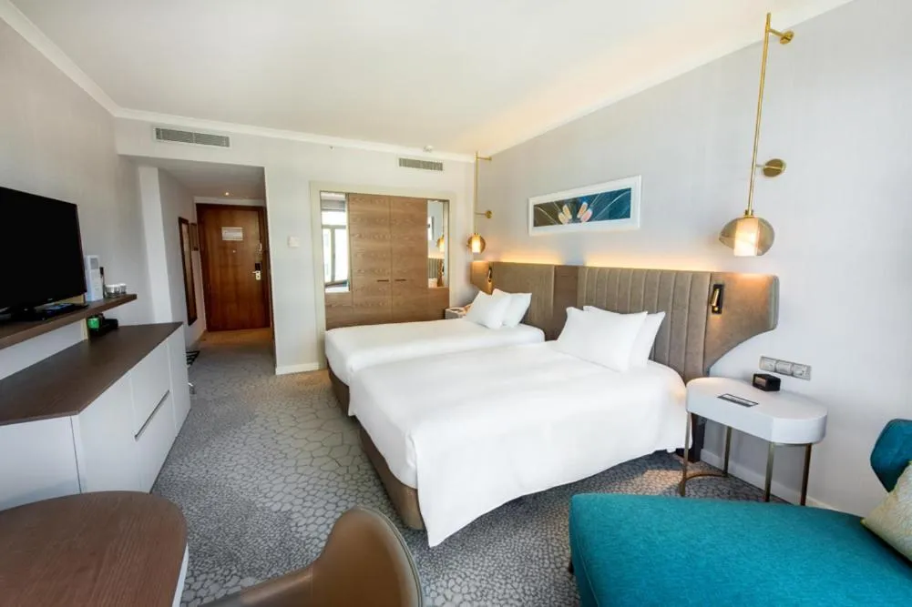 Bed in Hilton Diagonal Mar Barcelona