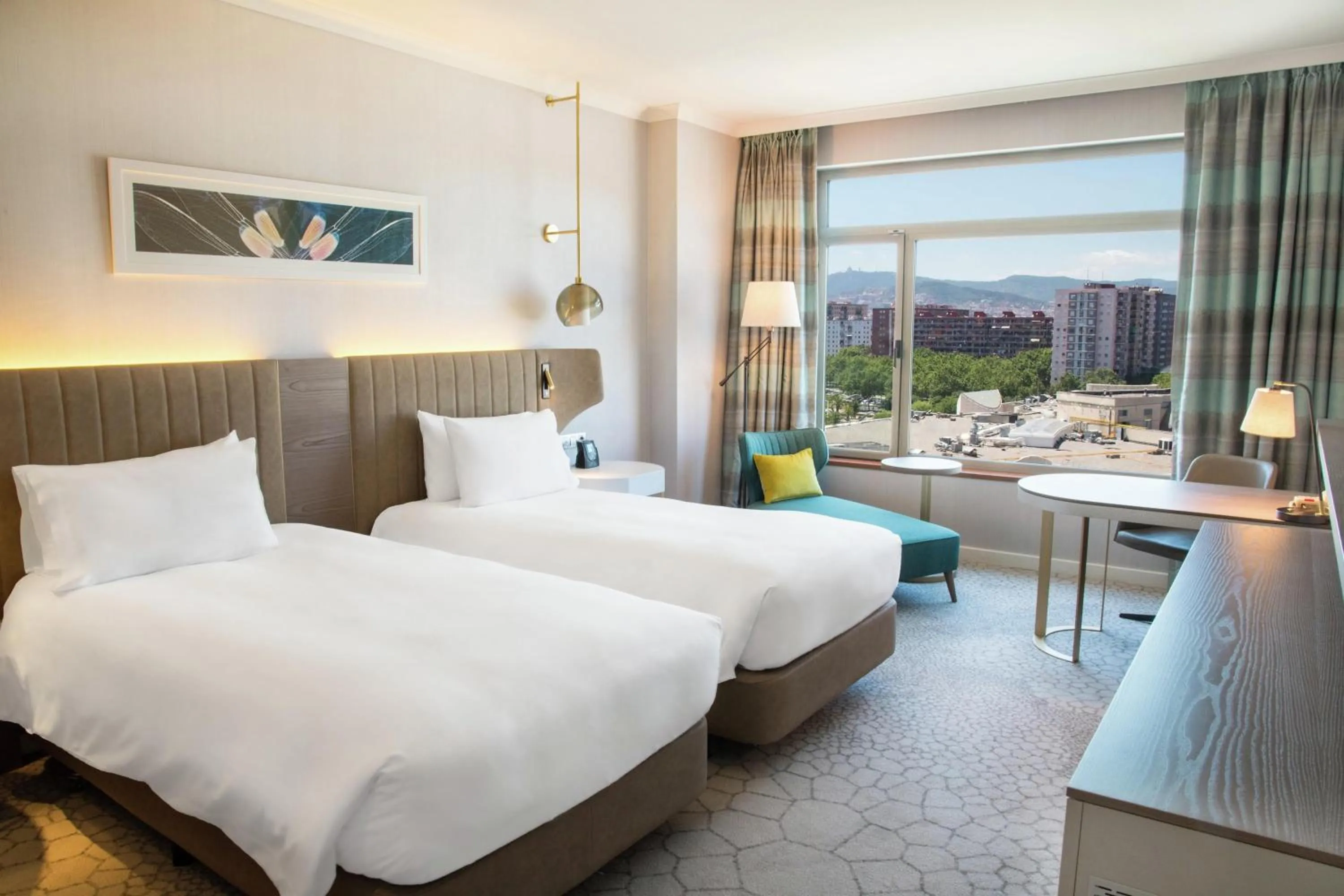Bed in Hilton Diagonal Mar Barcelona