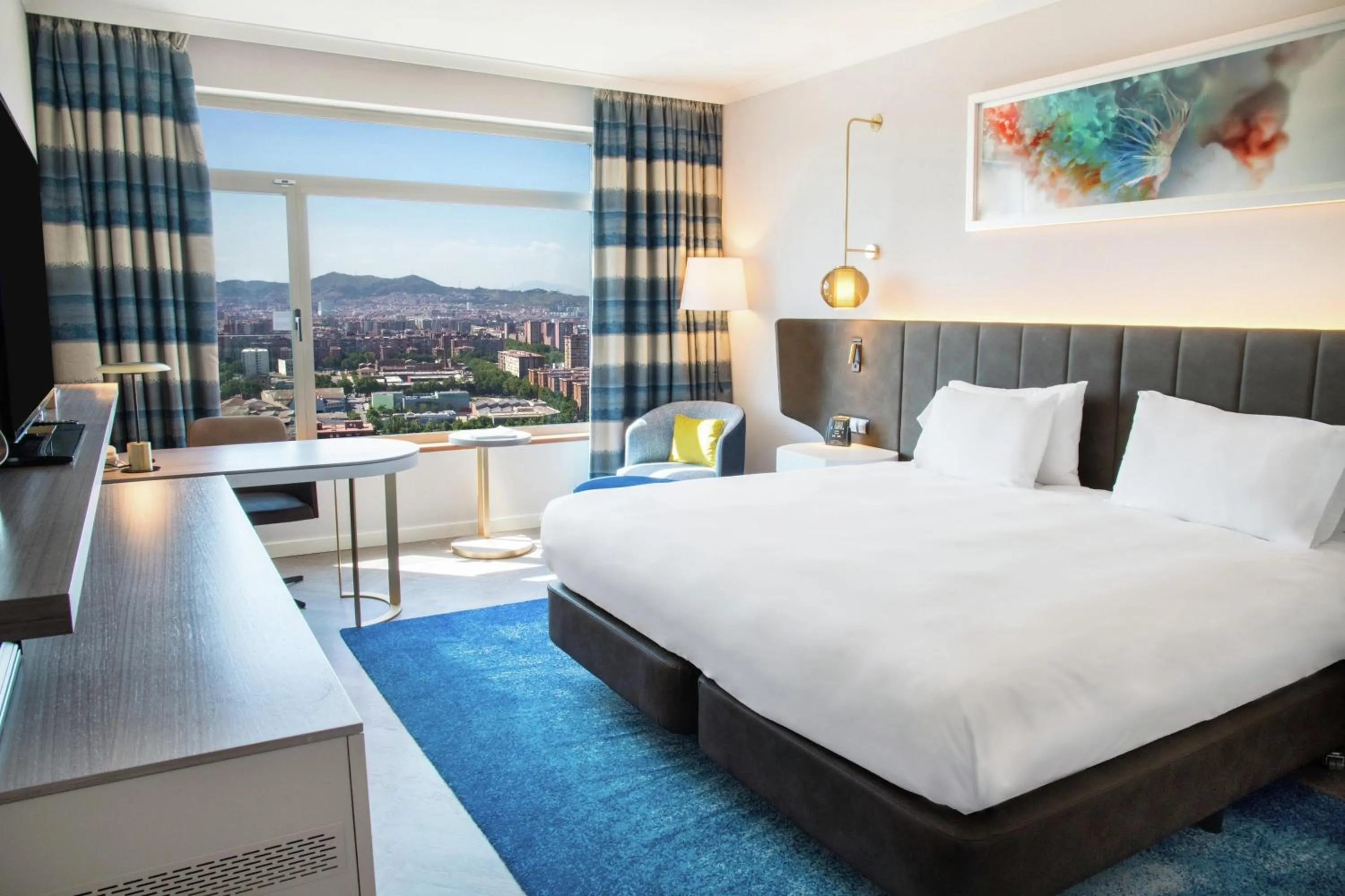 Bed in Hilton Diagonal Mar Barcelona