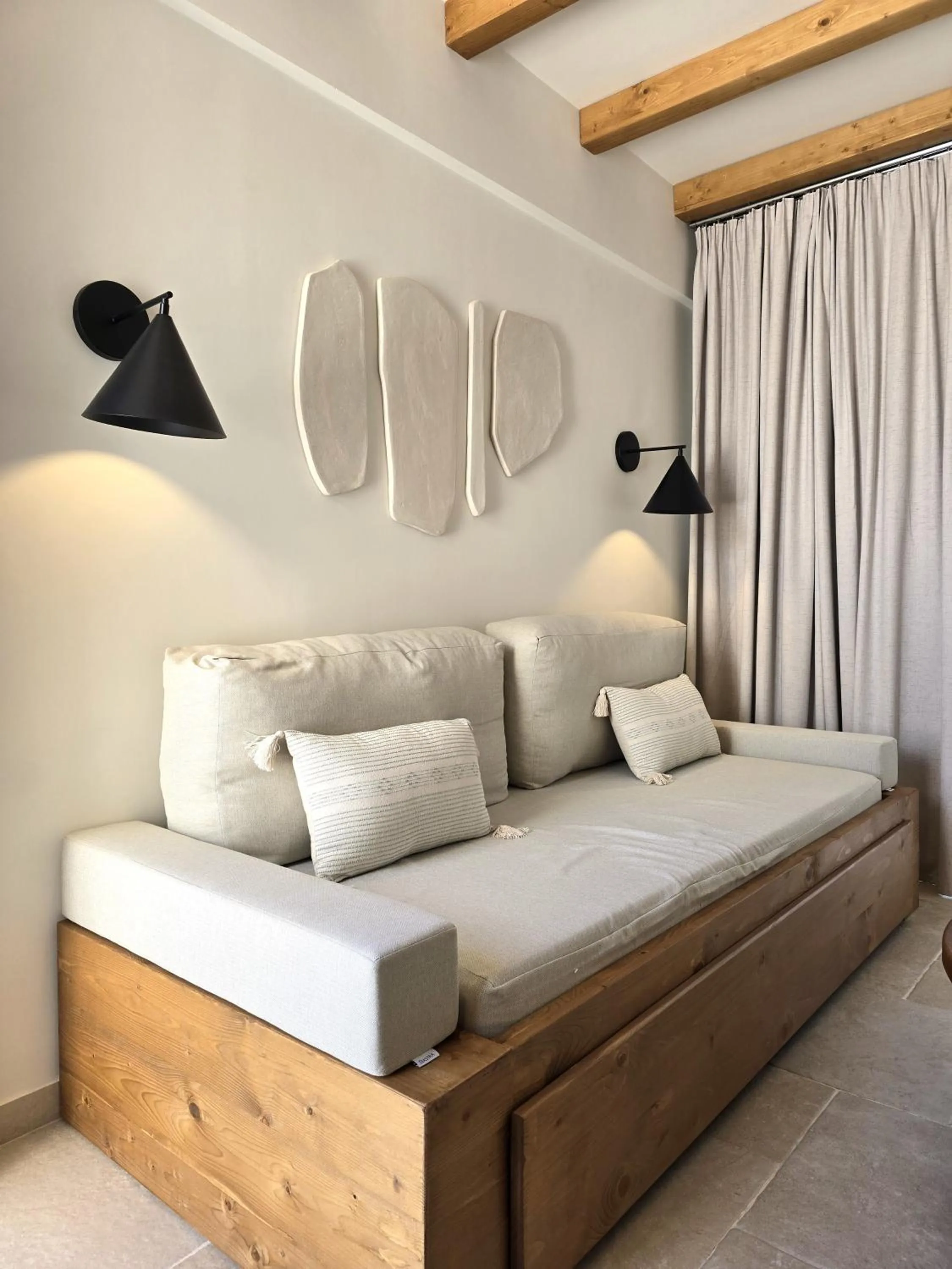 Seating area, Bed in Aegean Houses