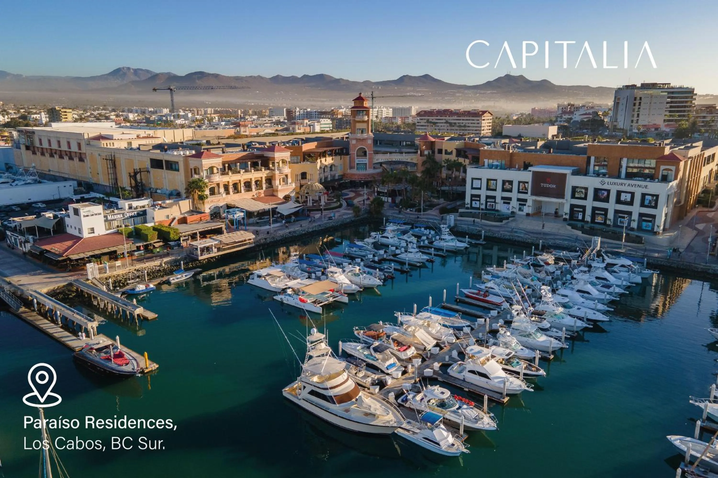 Bird's eye view in Paraiso Residences Marina Cabo by Capitalia