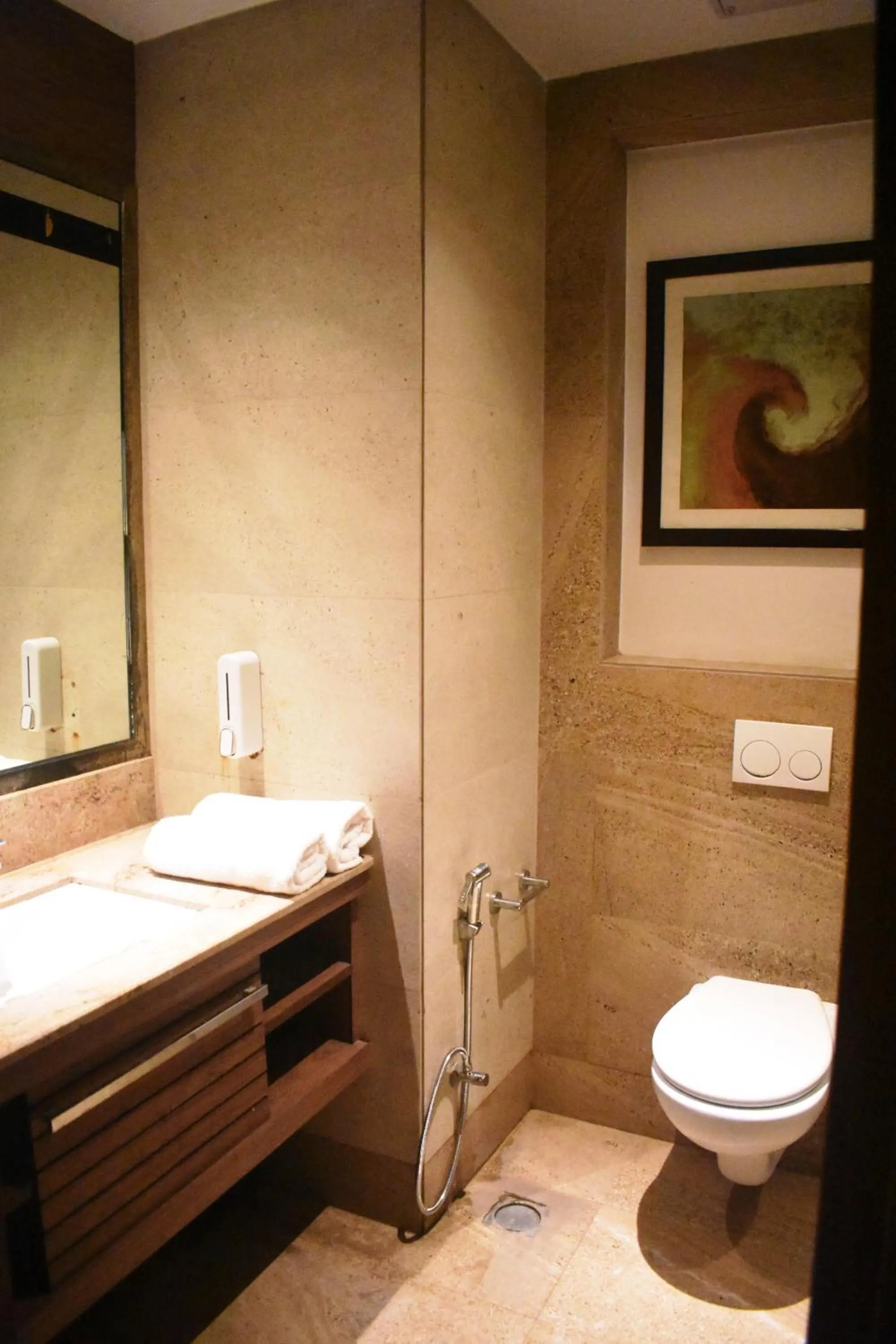 Bathroom in Lemonwood Suites by F9 Hotels - Trivoli Garden Chhatarpur