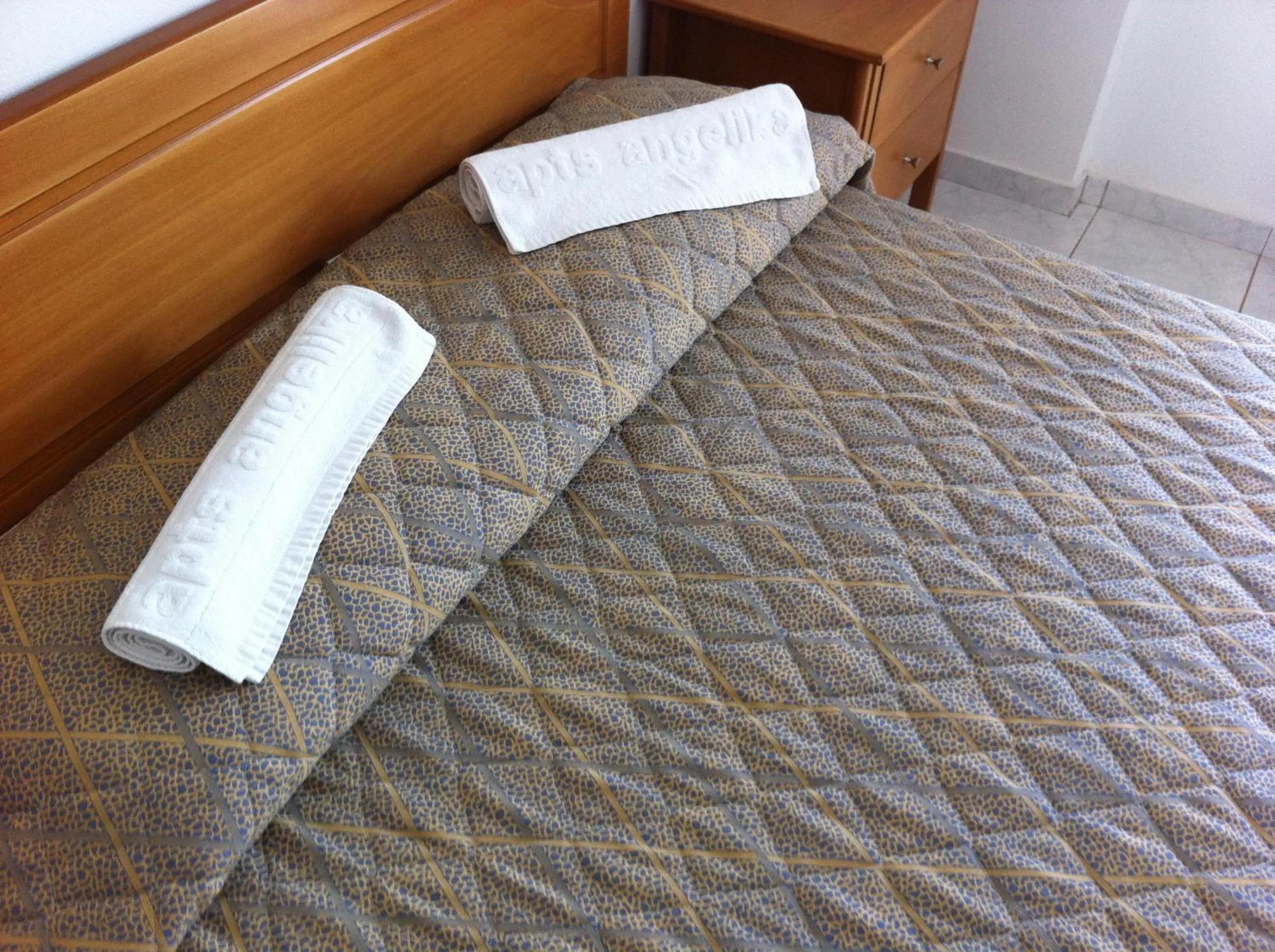 Bed in Angelika Apartotel