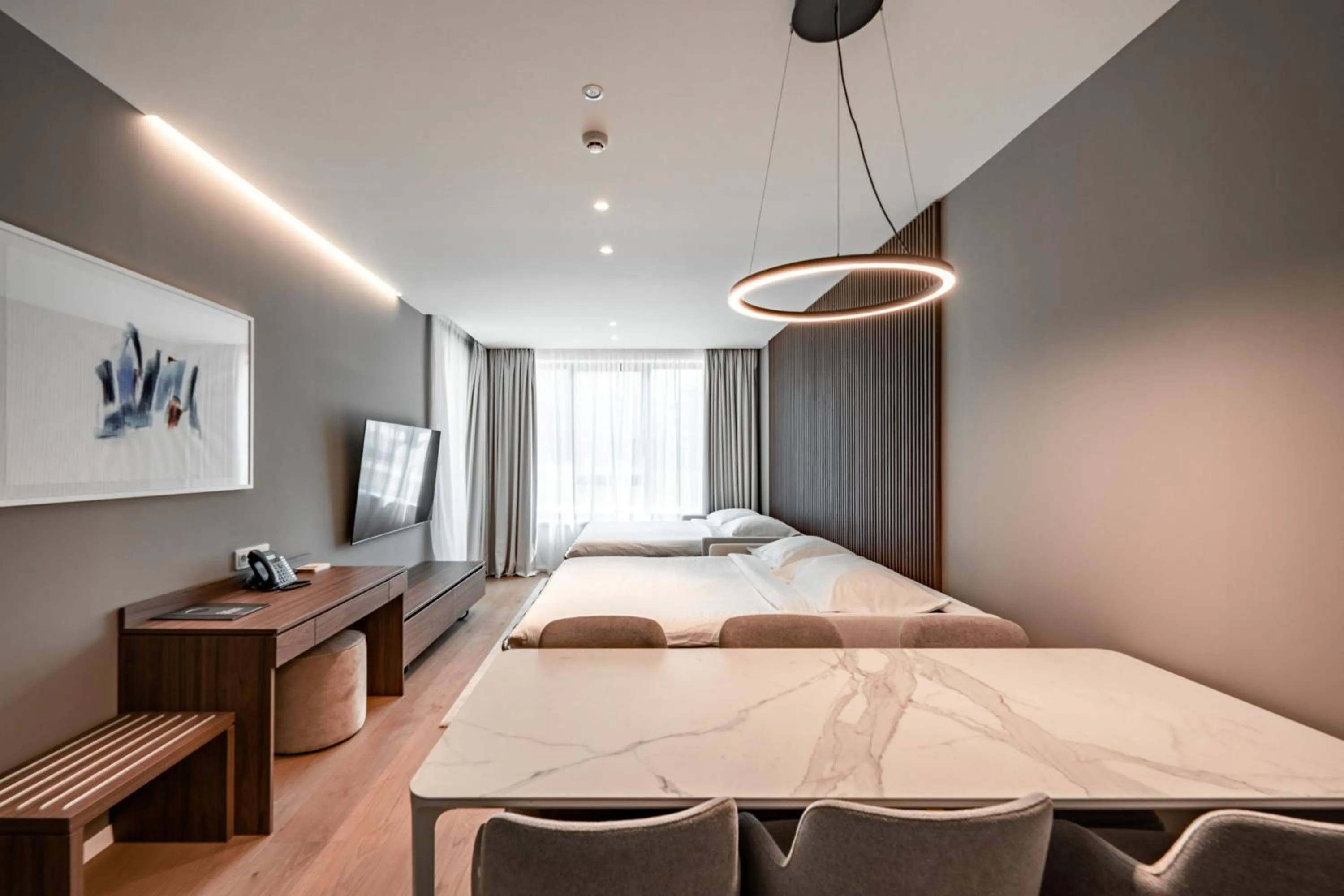 Living room, Bed in Petram Resort & Residences