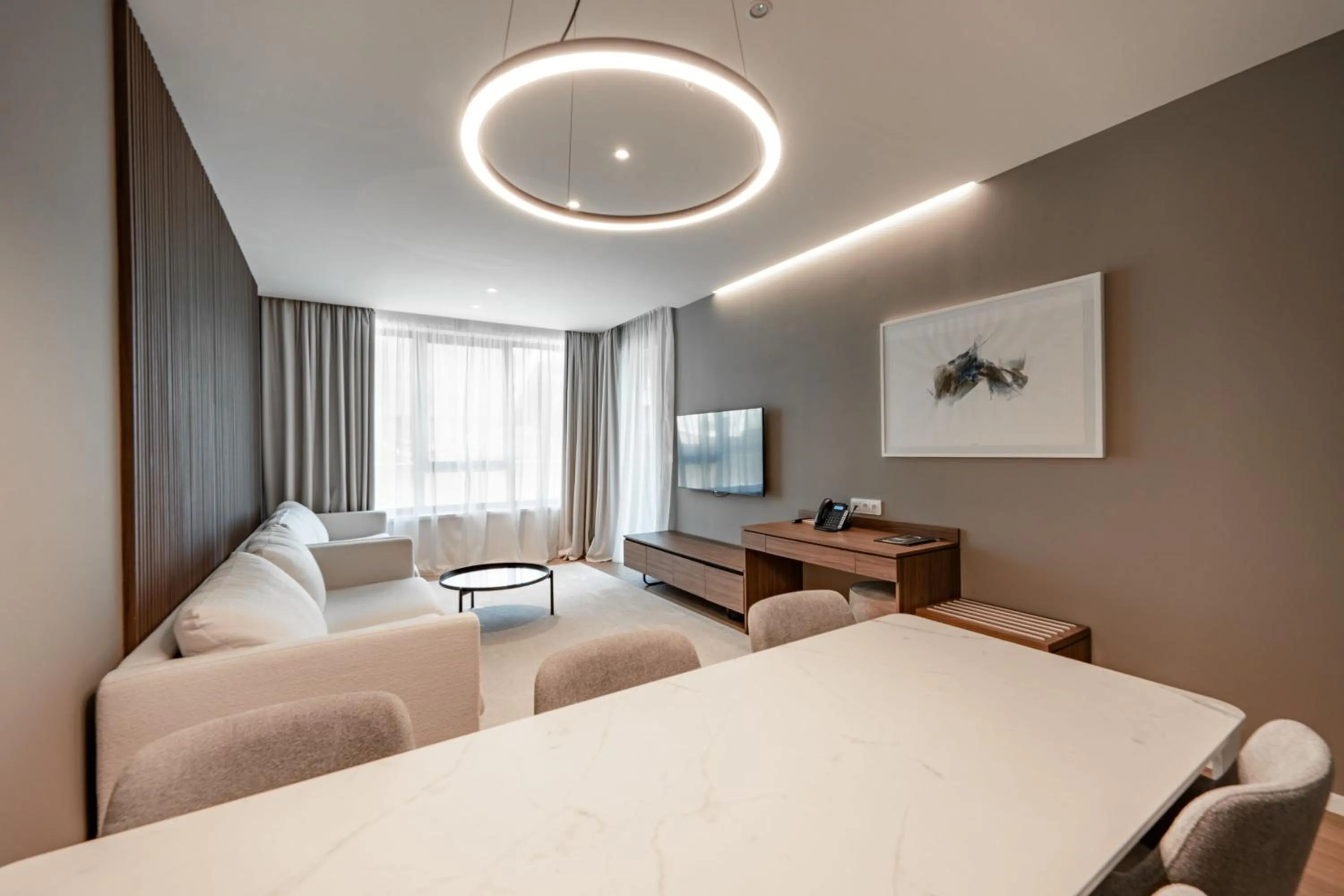 Living room, Bed in Petram Resort & Residences