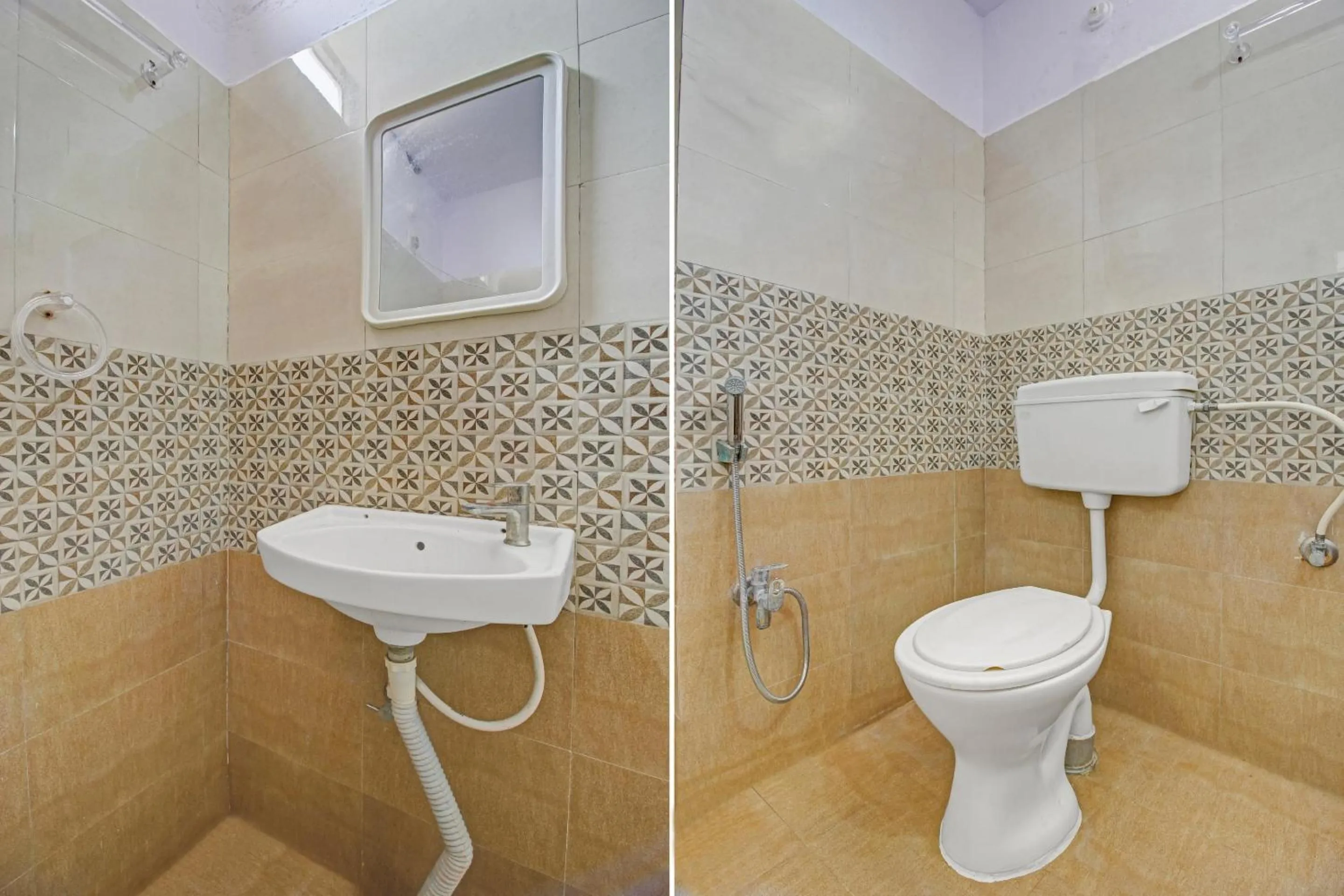 Bathroom in Hotel O Srinika Grand NEAR Shamshabad Airport