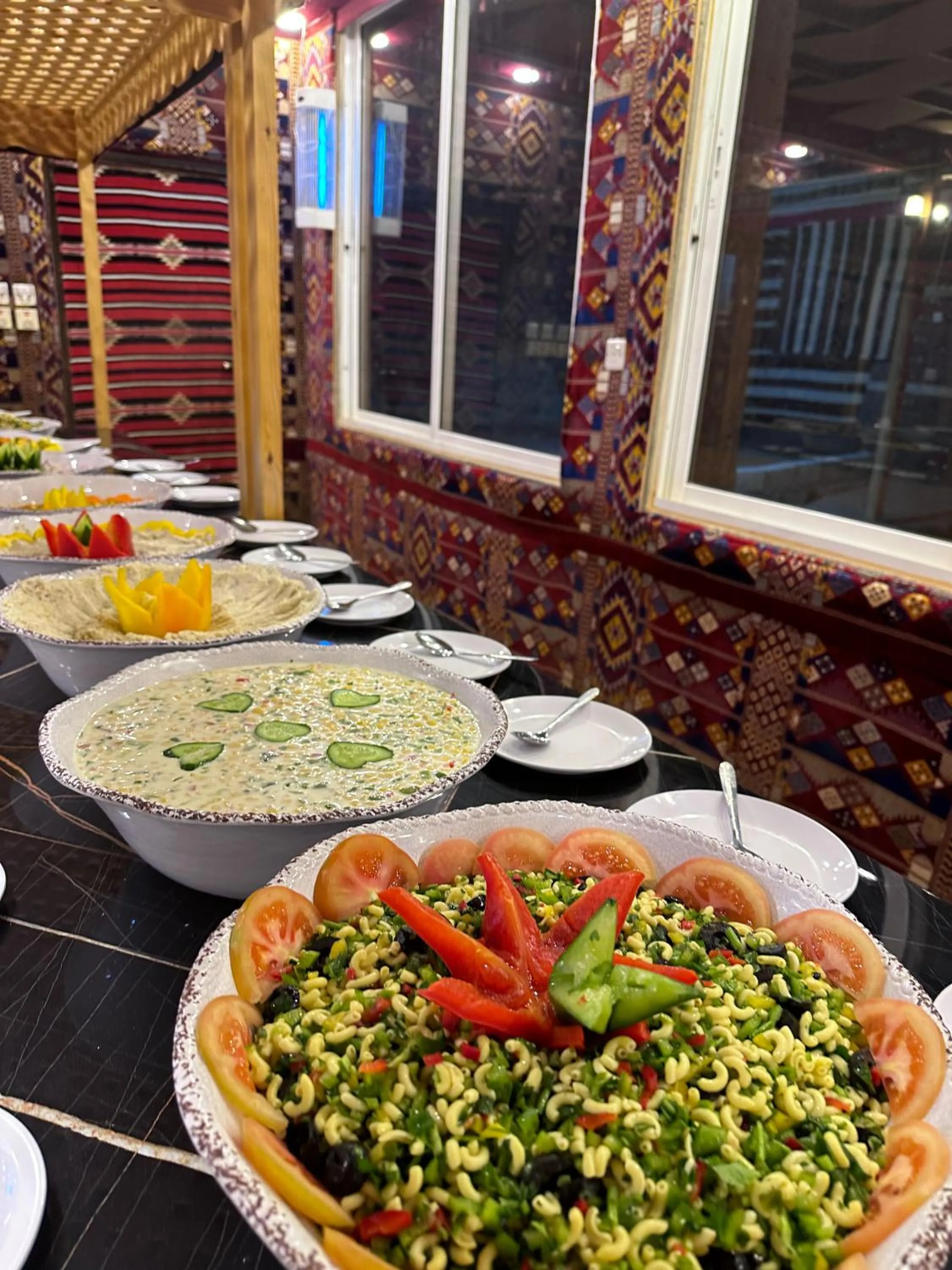 Buffet breakfast in Shaheen Camp Wadi rum