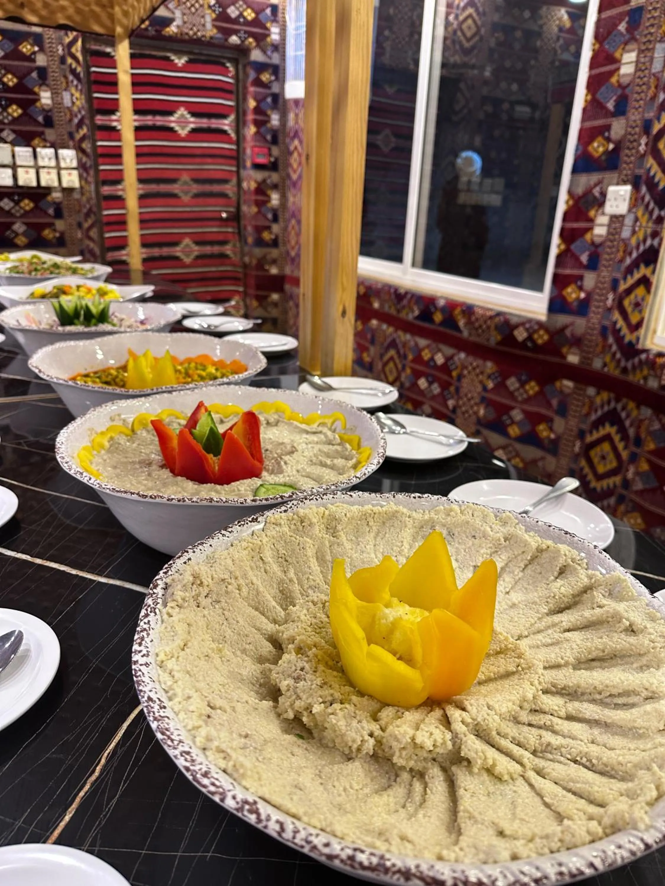 Buffet breakfast in Shaheen Camp Wadi rum